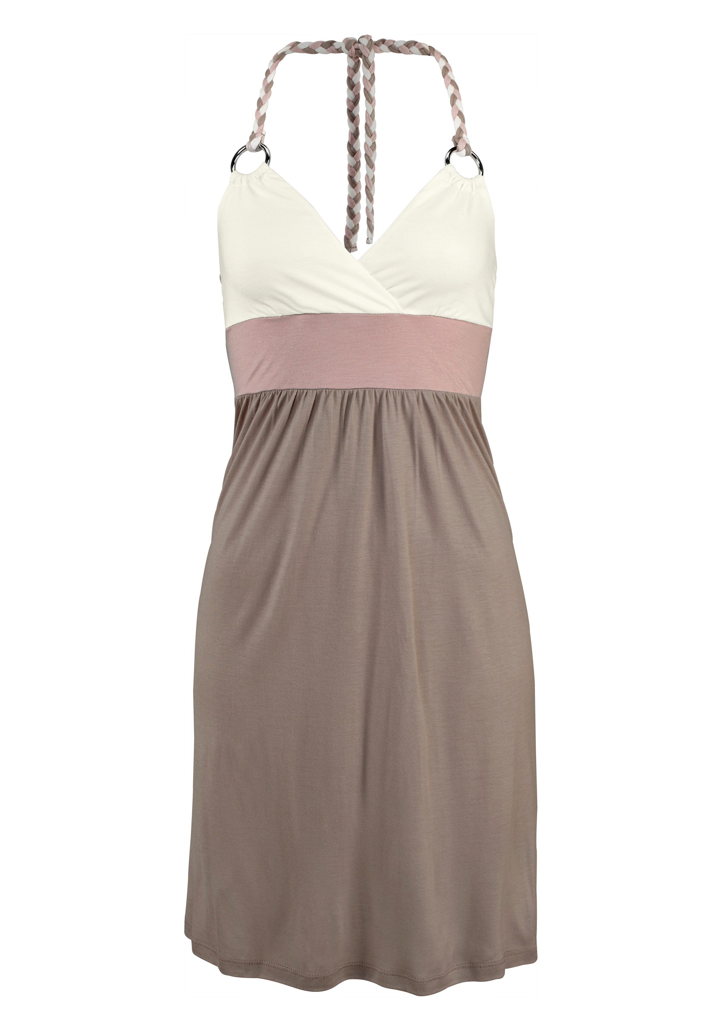Beachtime Strandjurk met color blocking look, halterjurk, mini jurk
