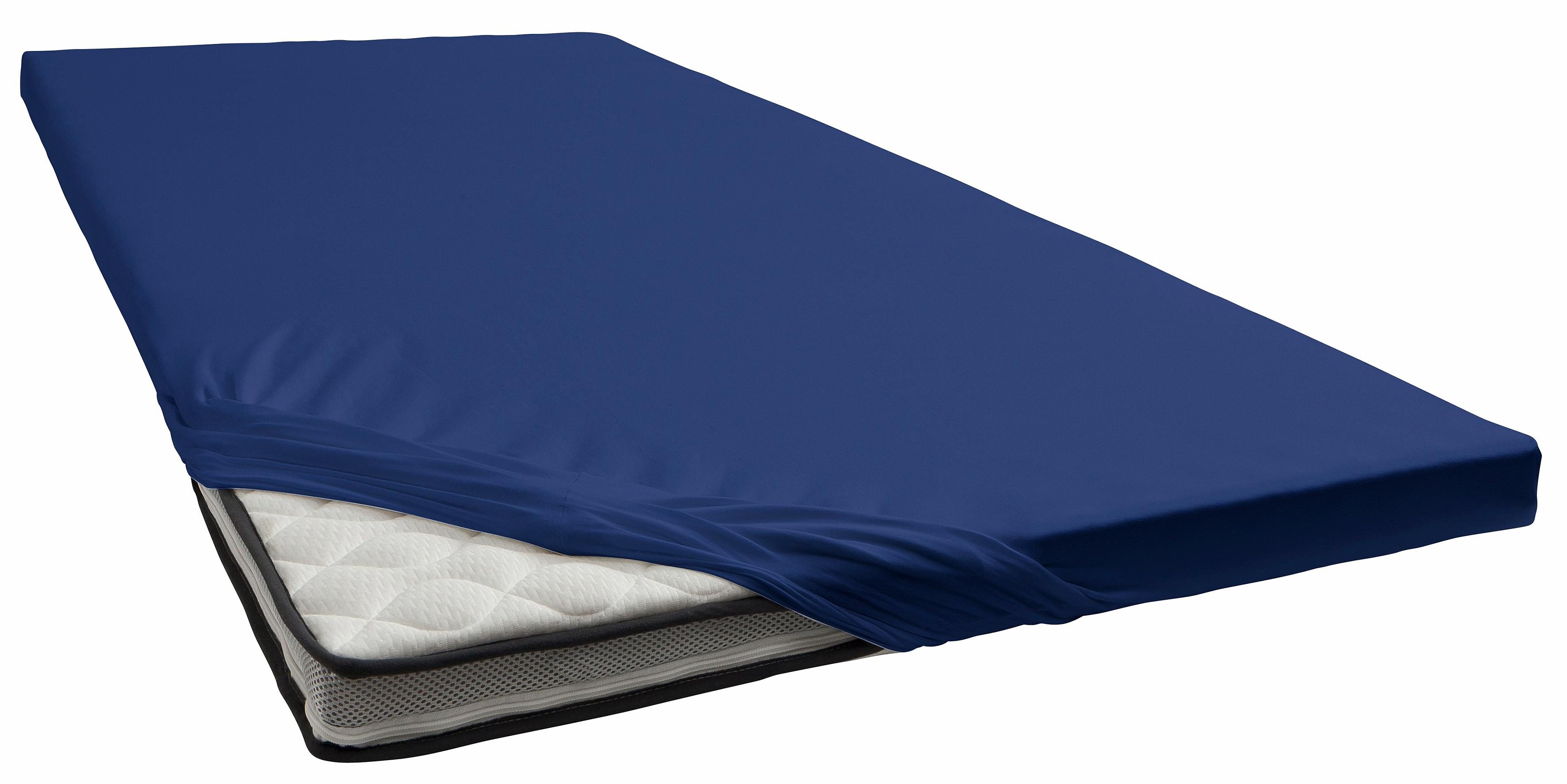 bellana Hoeslaken Jersey-elastaan deluxe in mt. 90x200, 140x200 of 180x200, voor topmatras (1 stuk) hoeslakens maat 90-120 cm x 200-220 cm blauw