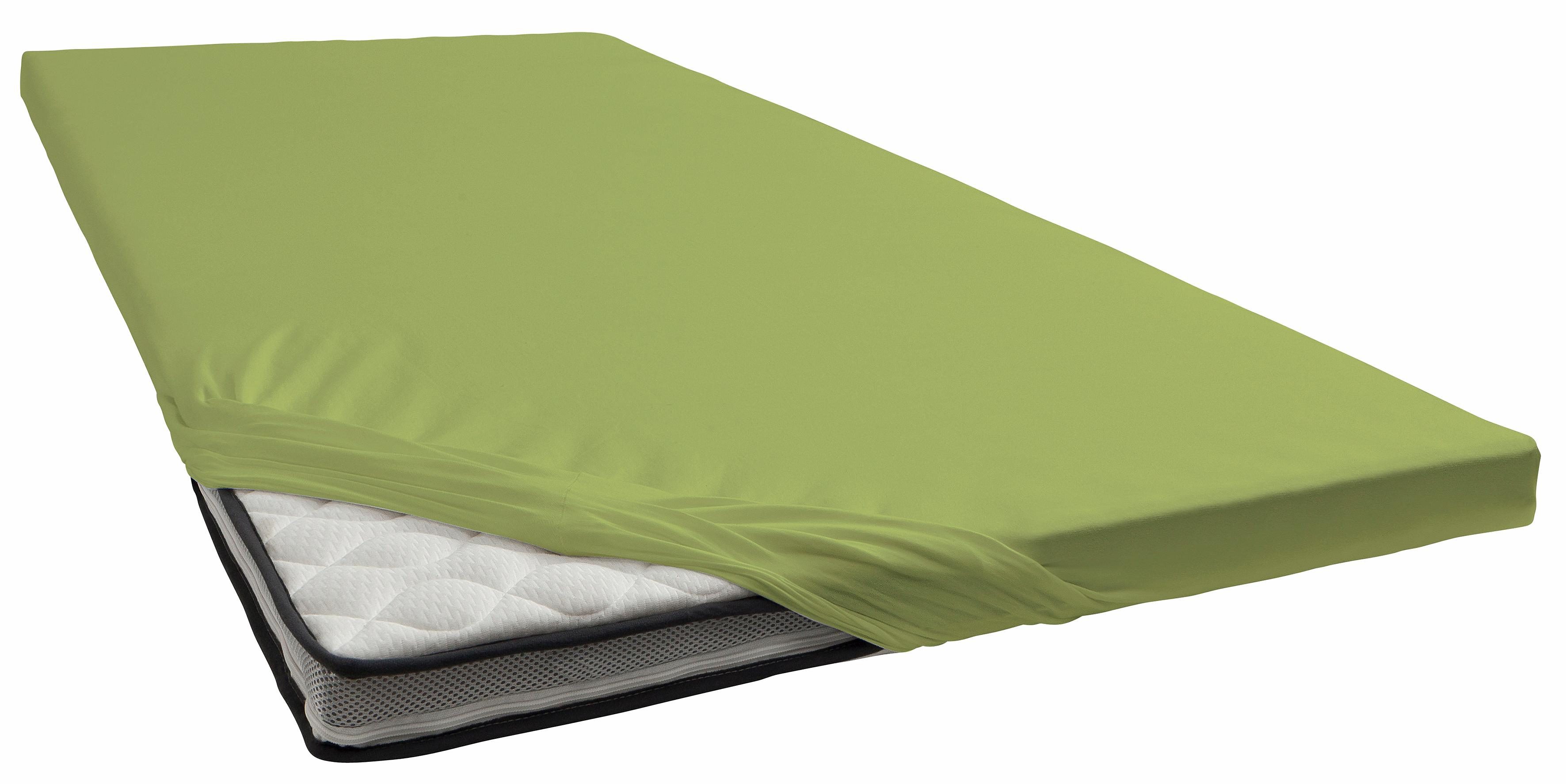 bellana Hoeslaken Jersey-elastaan deluxe in mt. 90x200, 140x200 of 180x200, voor topmatras (1 stuk) hoeslakens maat 90-120 cm x 200-220 cm groen