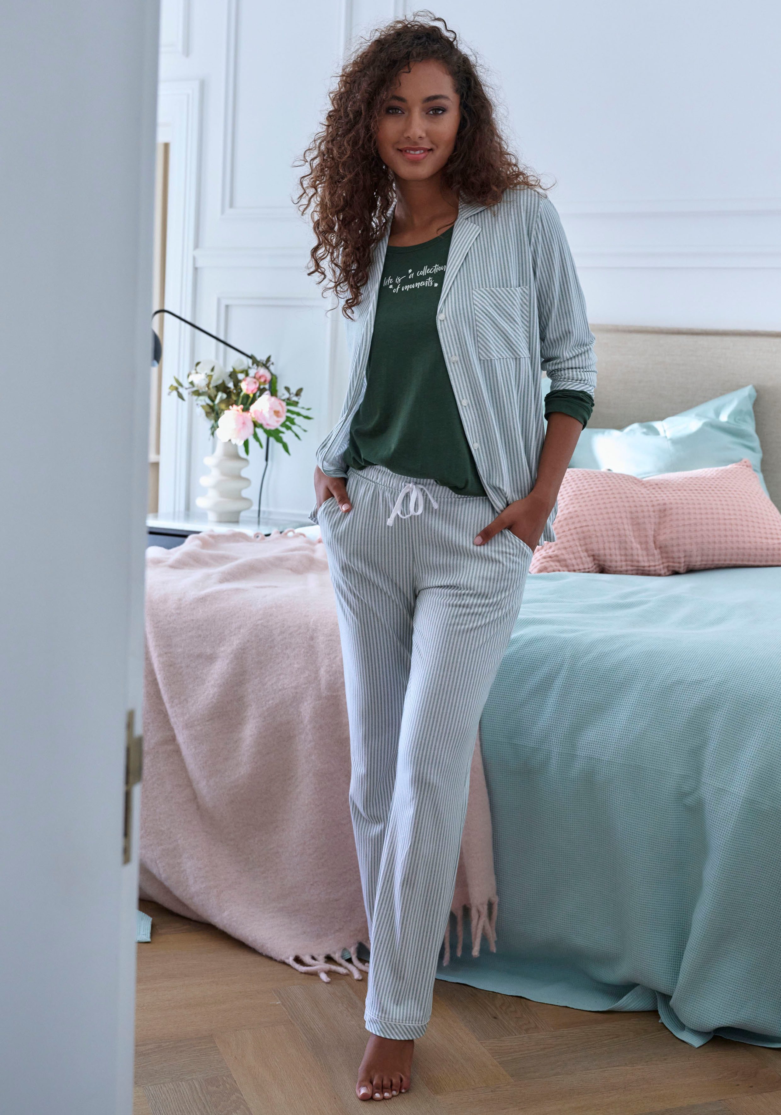 s.Oliver RED LABEL Beachwear Pyjamabroek met steekzakken opzij
