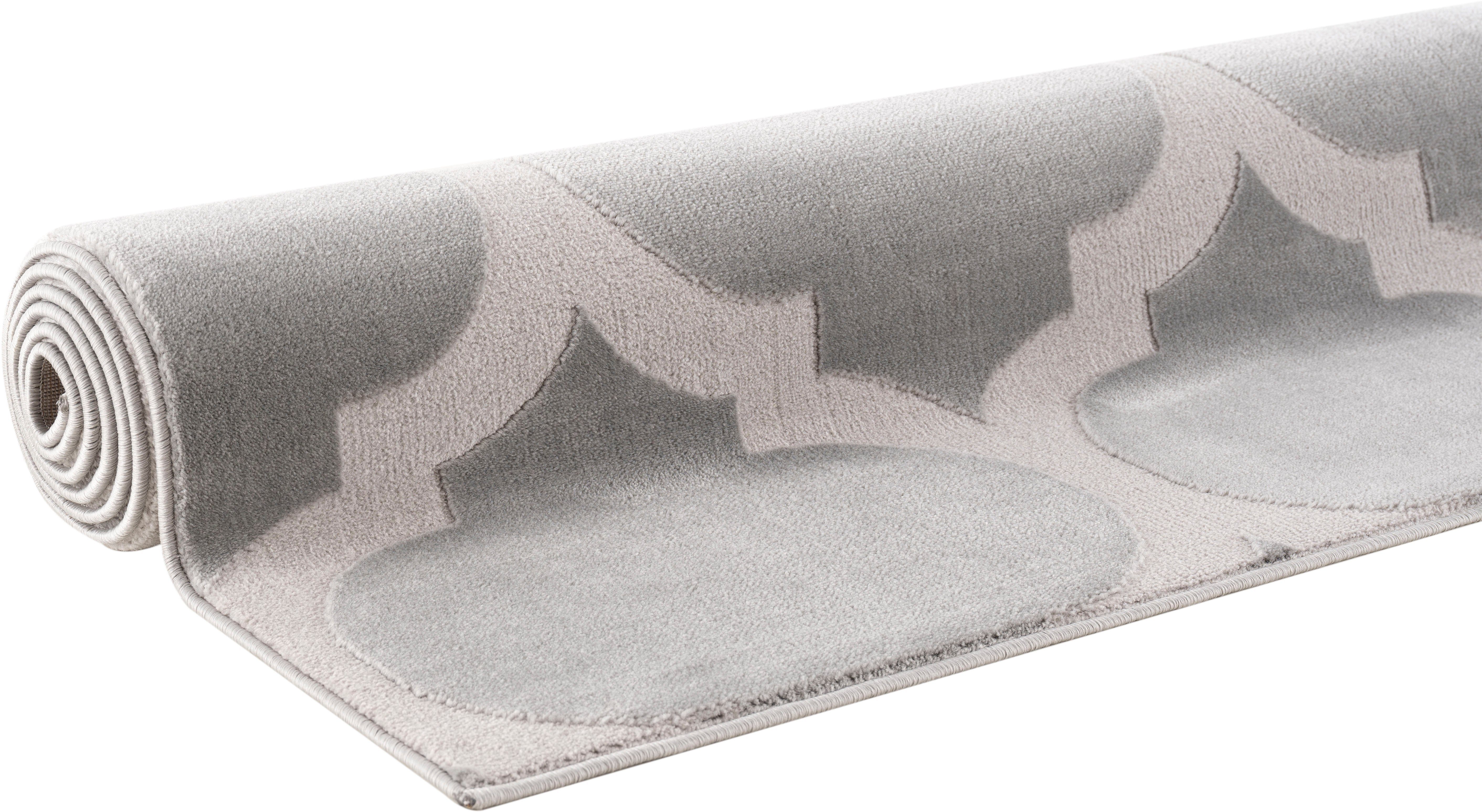 Home affaire Vloerkleed FENRIS Gesneden reliëfpatroon, 3D-design, plat vloerkleed, korte pool, zacht, elegant
