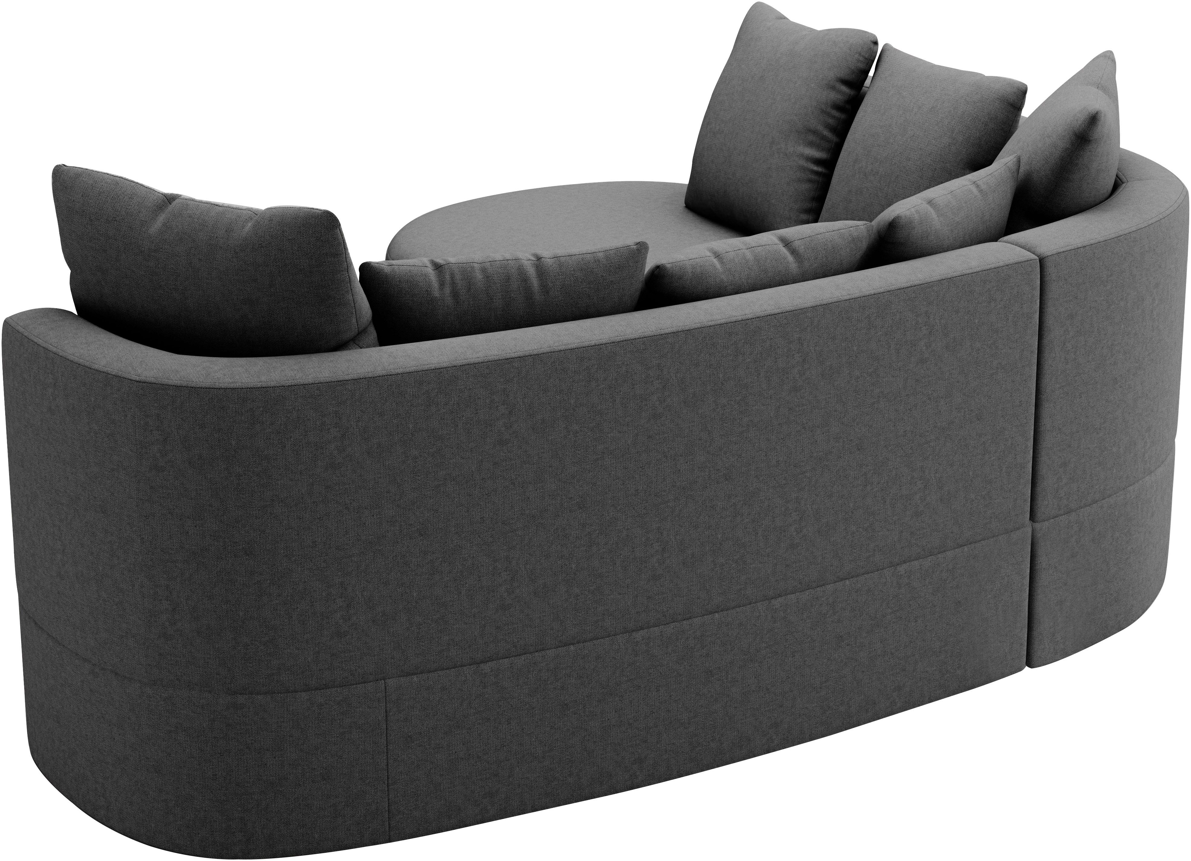 sit&more Hoekbank Samba L-vorm moderne organische vorm, inclusief 7 losse rugkussens