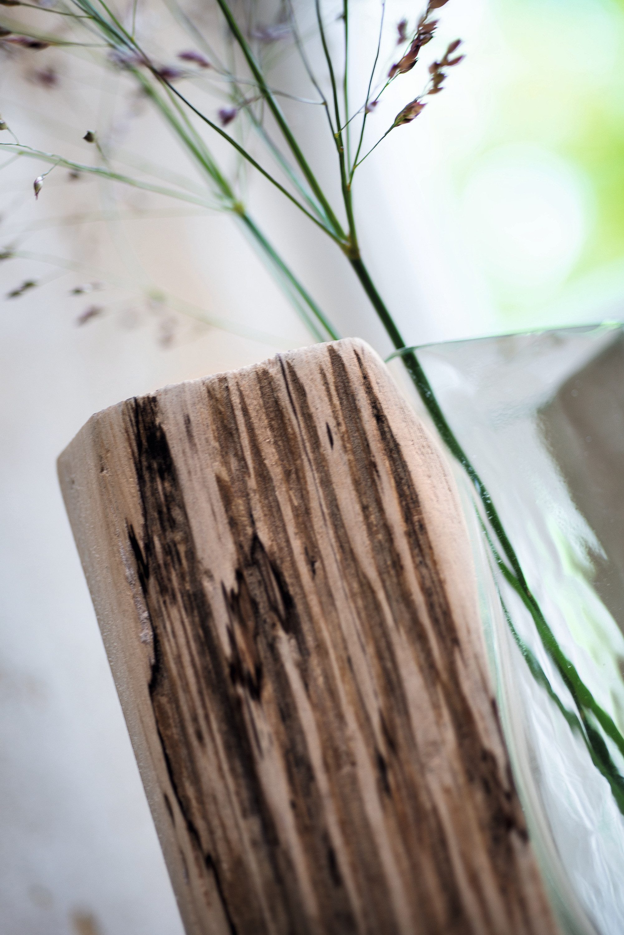 LEONARDO Siervaas Tafelve vaas CASOLARE uit glas en hout, handgemaakt (1 stuk)