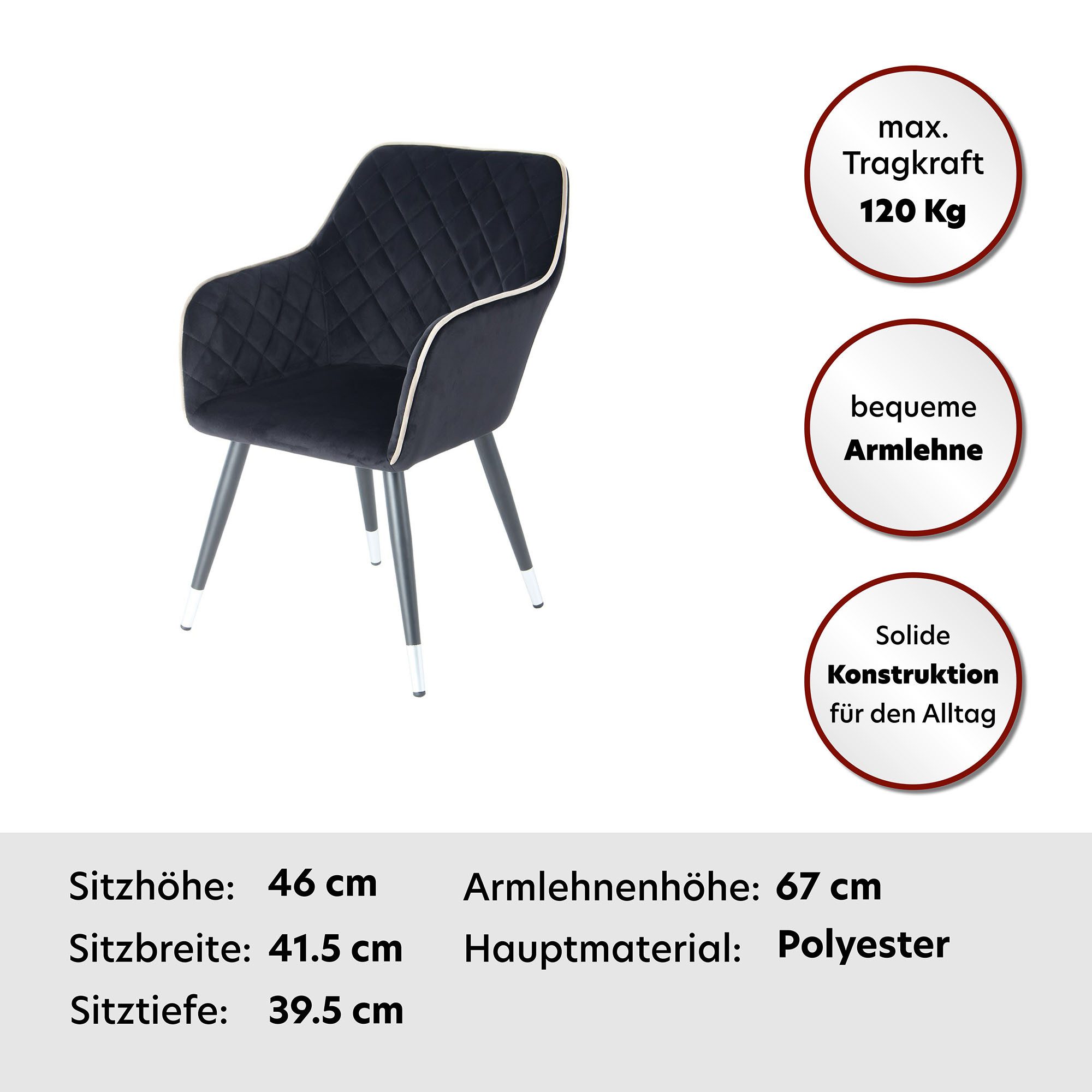 Kayoom Stoel Amino 625, stijlvolle designstoel, fluweelzachte bekleding van velvet stof (1 stuk)