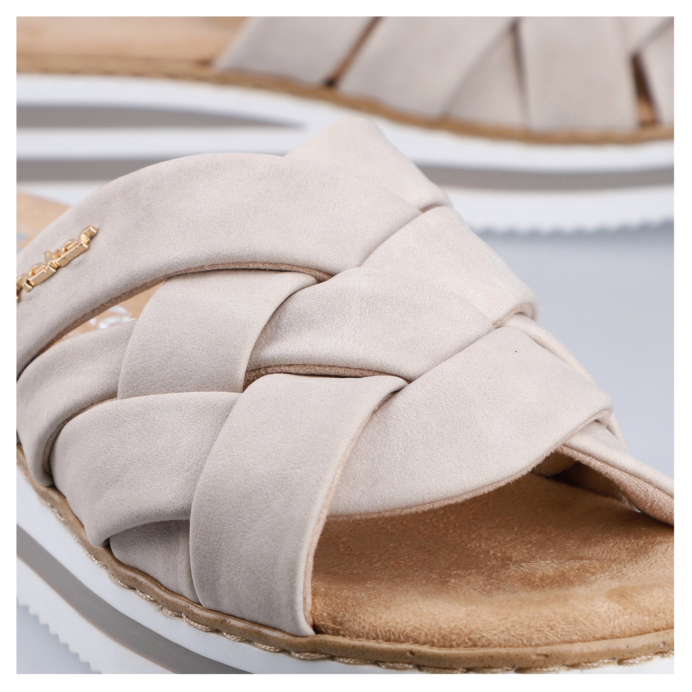 Rieker Slippers , sleehak, zomerschoen, pantoffels met zachte binnenzool