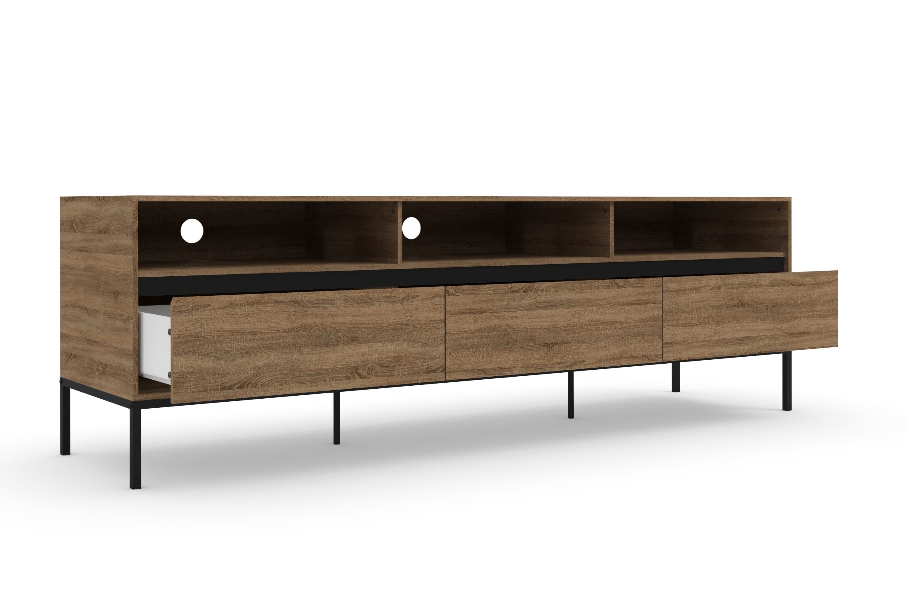 INOSIGN Tv-meubel Bari Commode met 3 lades en 3 kabeldoorvoeren, breedte 160 cm