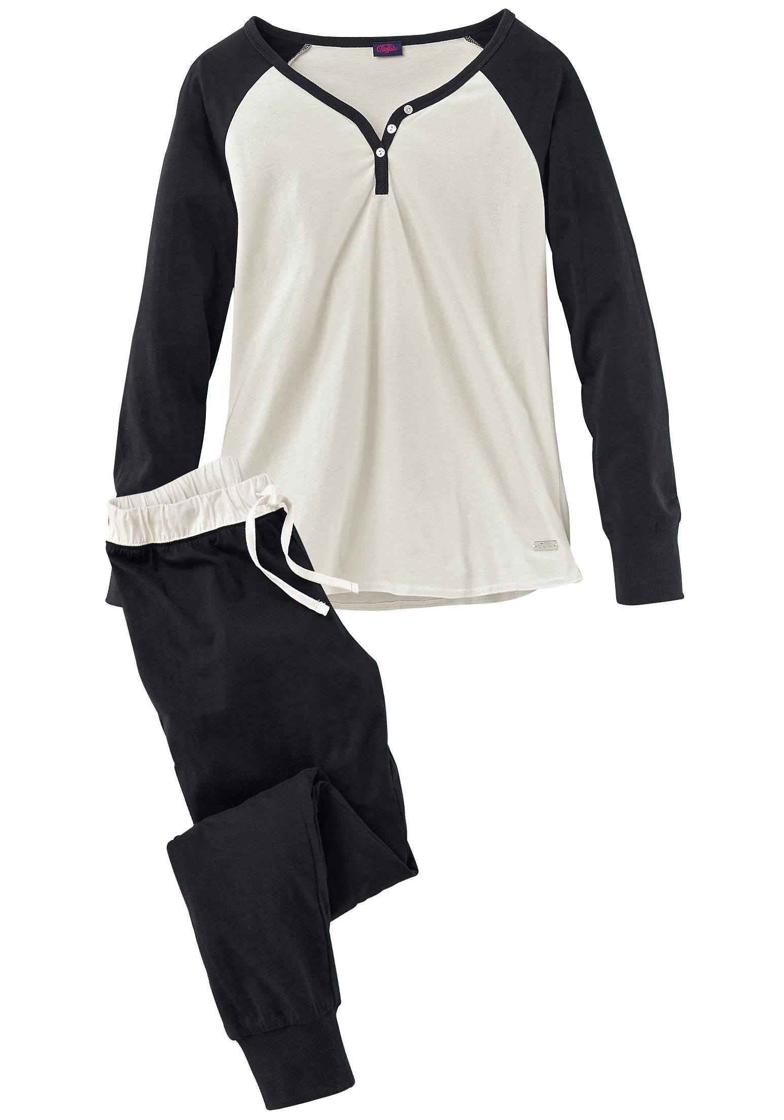 Buffalo Pyjama met decoratieve knopen (2-delig, 1 stuk)