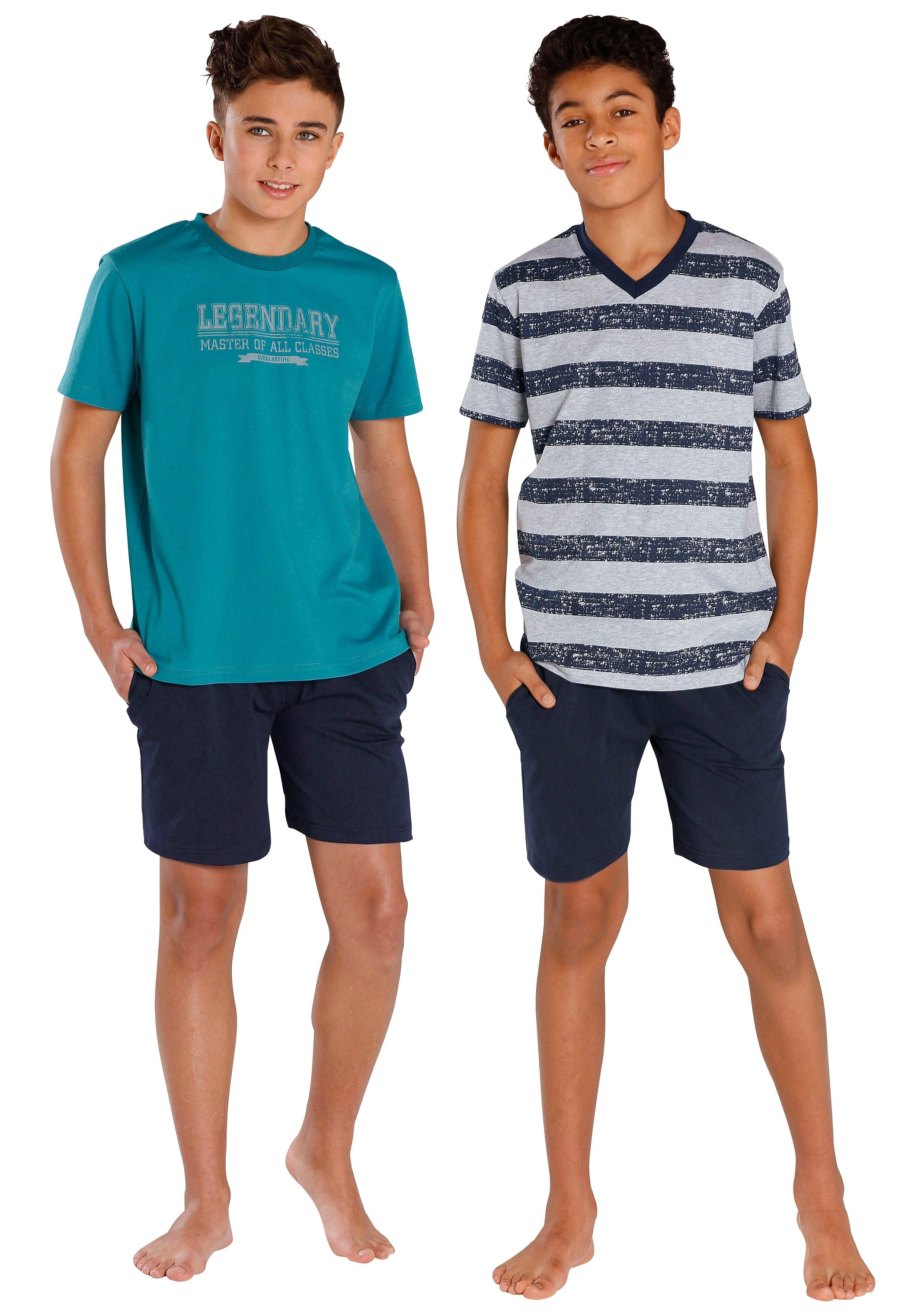 le jogger® Pyjama met verschillende shirts (4-delig, Set van 2)