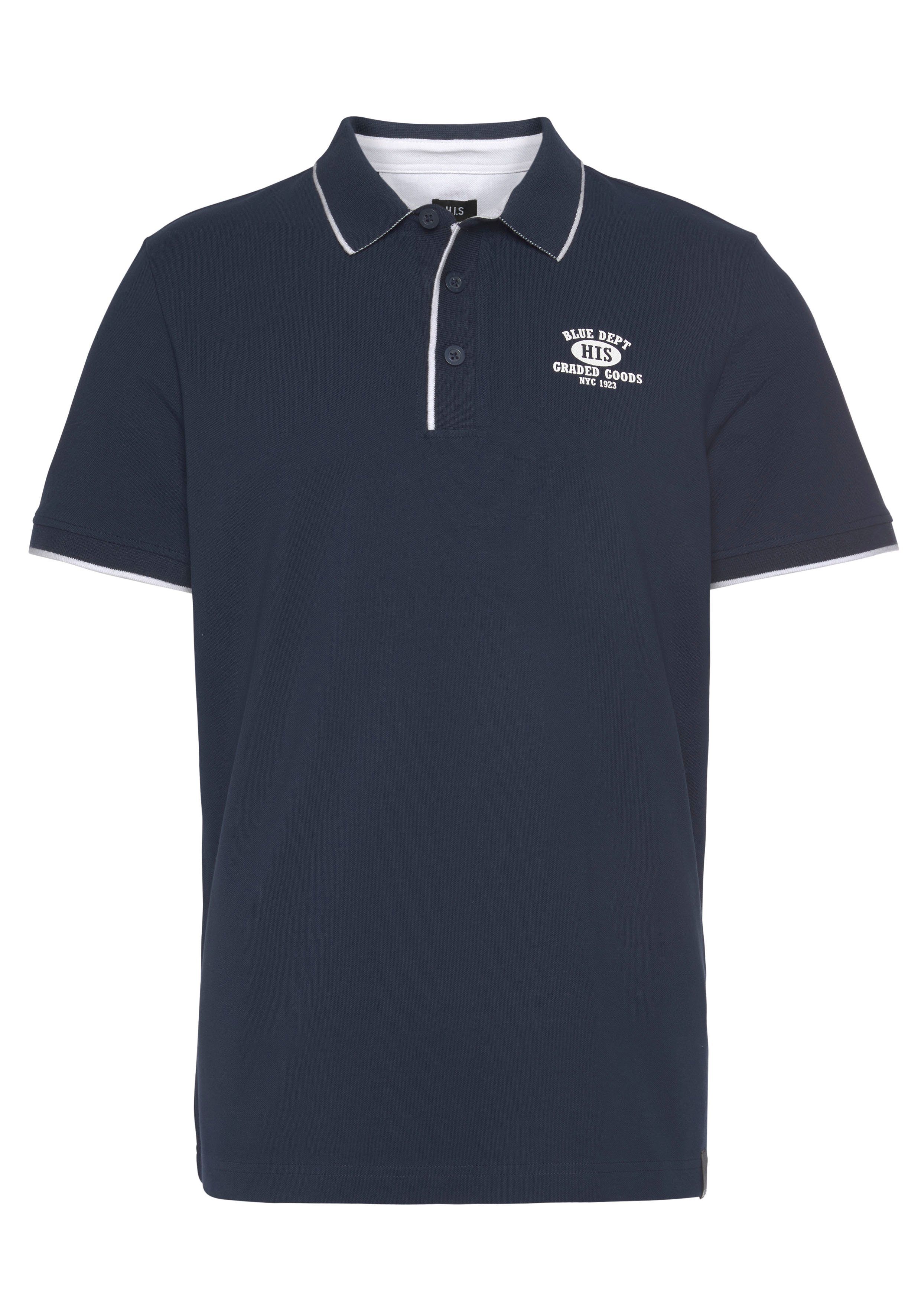 H.I.S Poloshirt Korte mouwen, smal gesneden, met polokraag, van piqué-stof
