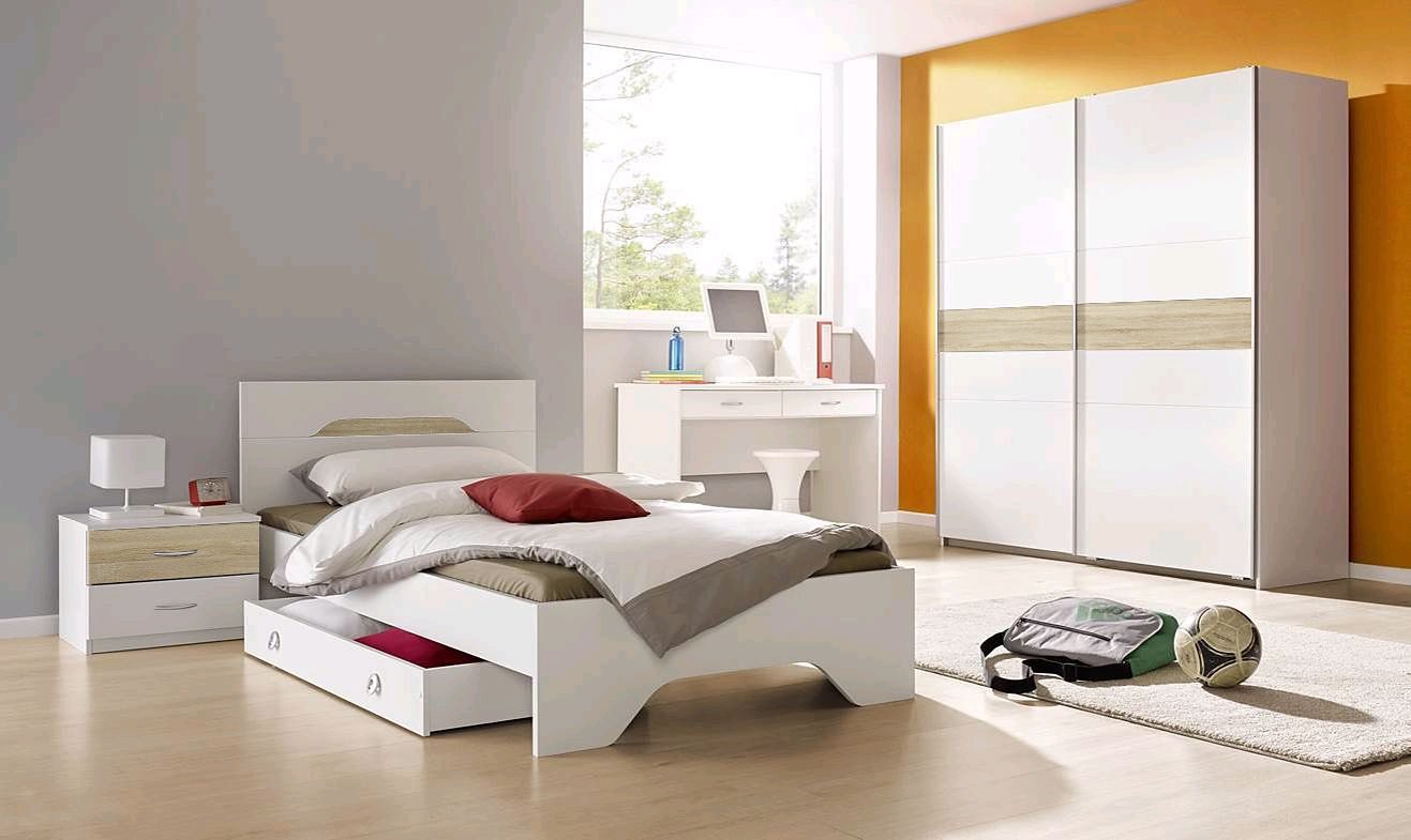 rauch Tienerkamerset Noosa Bed 100x200 cm, nachttafel en bureau MADE IN GERMANY (set, 4-delig)