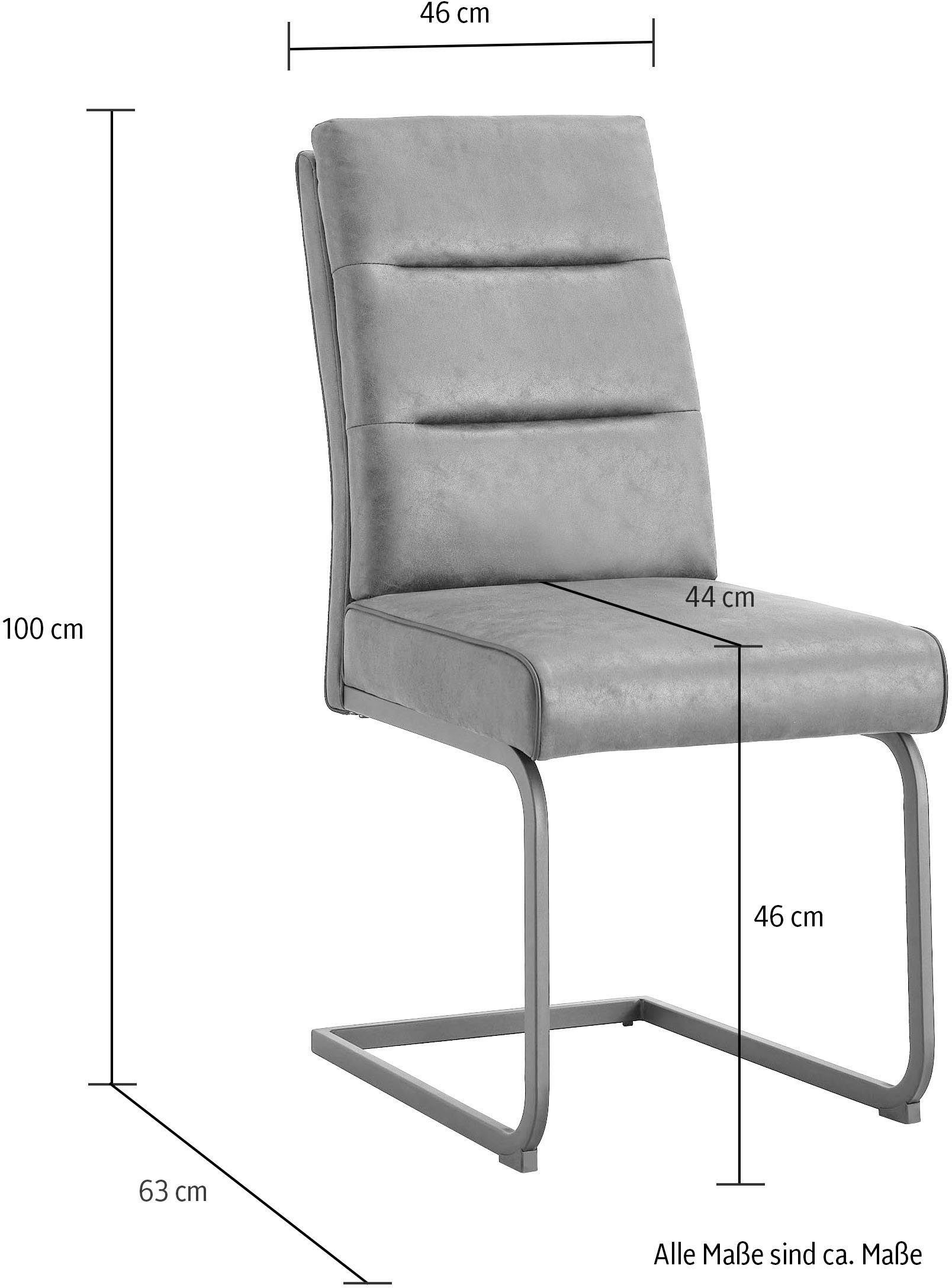 Duo Collection Vrijdragende stoel Marga sledestoel, set van 2 extra verdikking met pocketveringskern, glijders voor de veiligheid (set, 2 stuks)