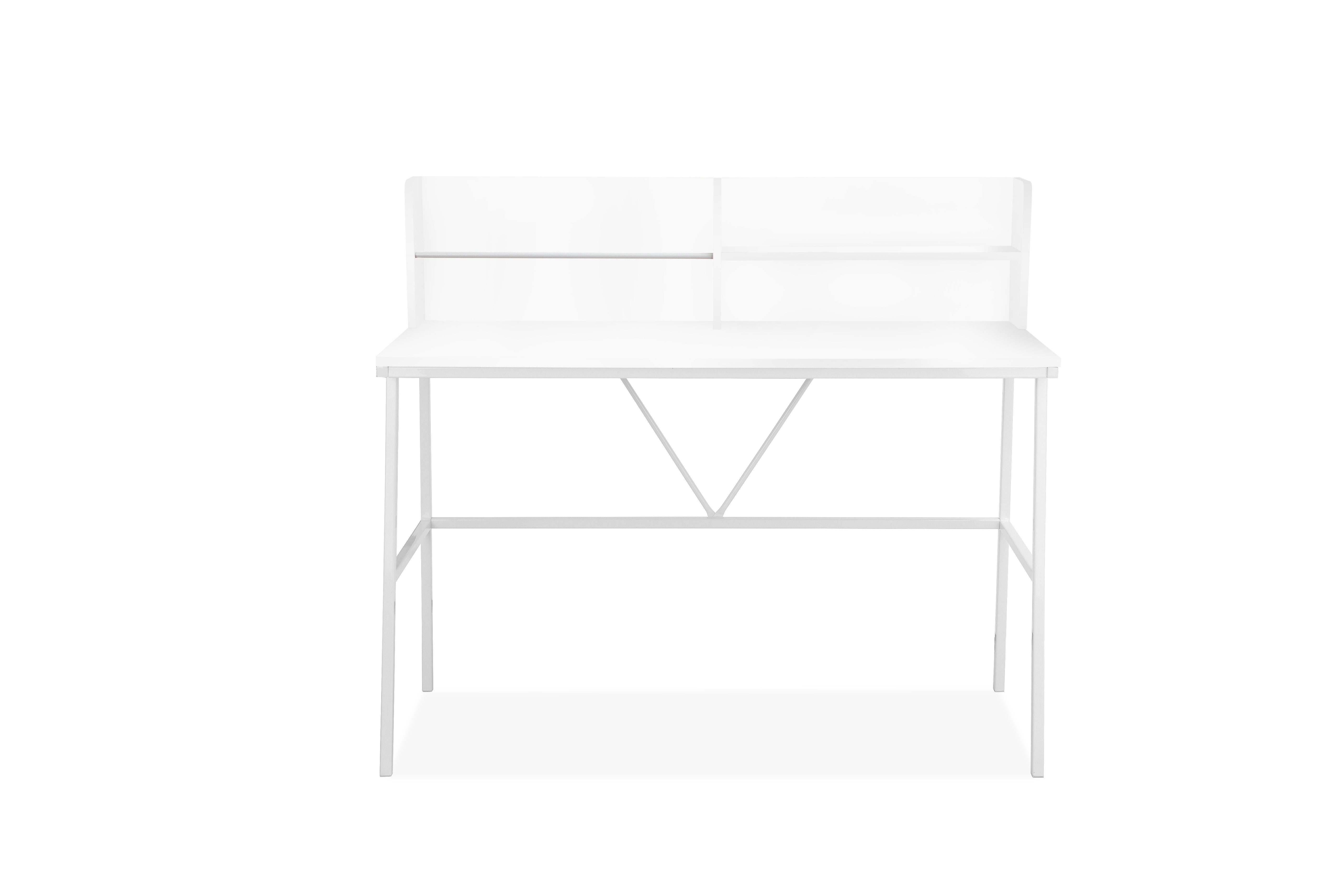 INOSIGN Bureau Jaxson wit frame van metaal, breedte 120 cm (1 stuk)