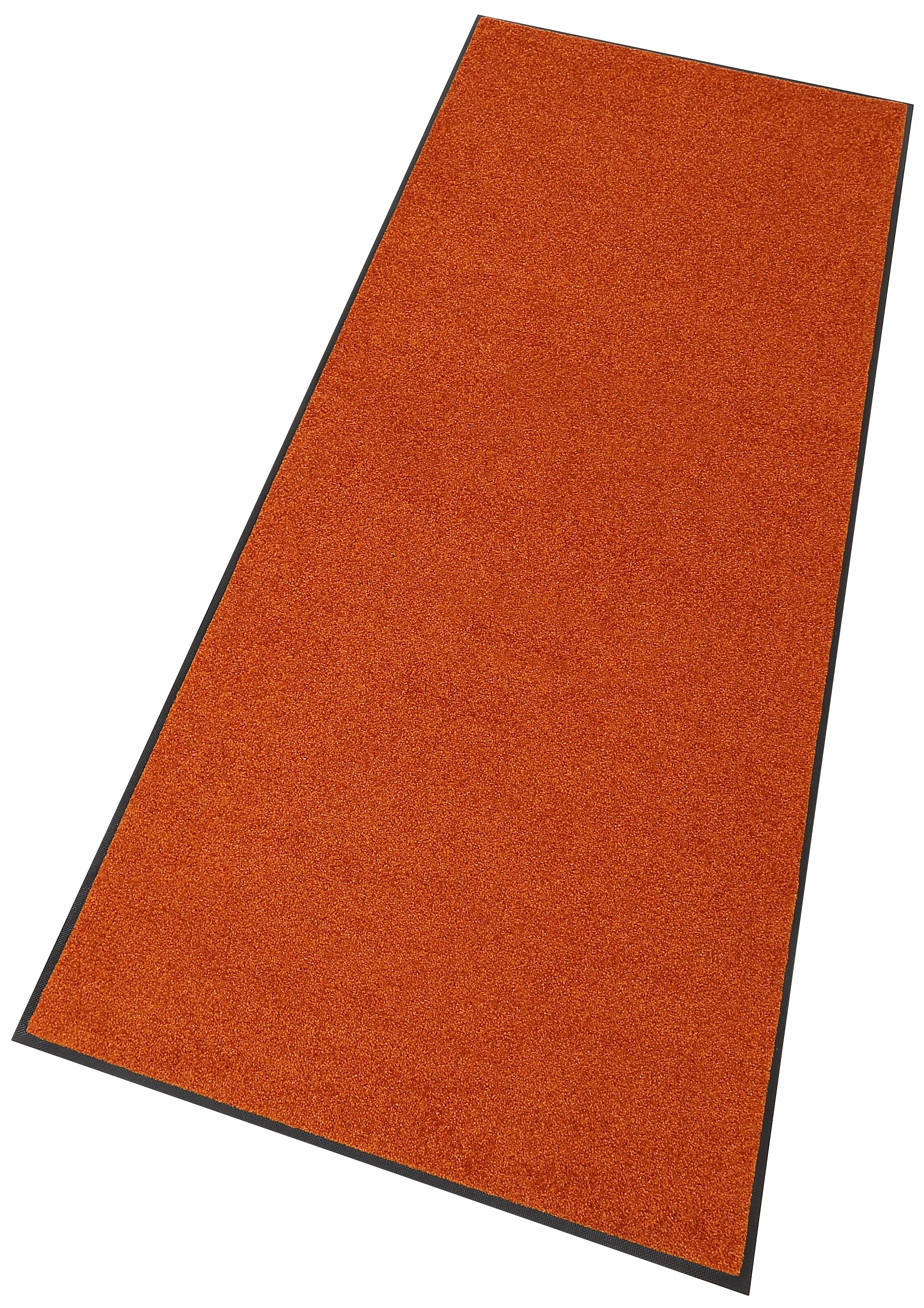 wash+dry by Kleen-Tex Mat Trend Uni, vuilafstotende mat, wasbaar deurmatten maat 18 oranje