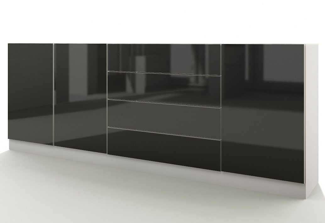borchardt Möbel Dressoir Vaasa Breedte 190 cm dressoirs maat 190x35x79 cm zwart