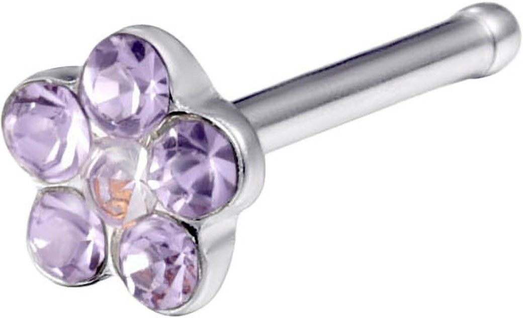 Firetti Neuspiercing-set Multipack sieraden cadeau roestvrijstalen piercing neussteker bloem (set 7-delig)