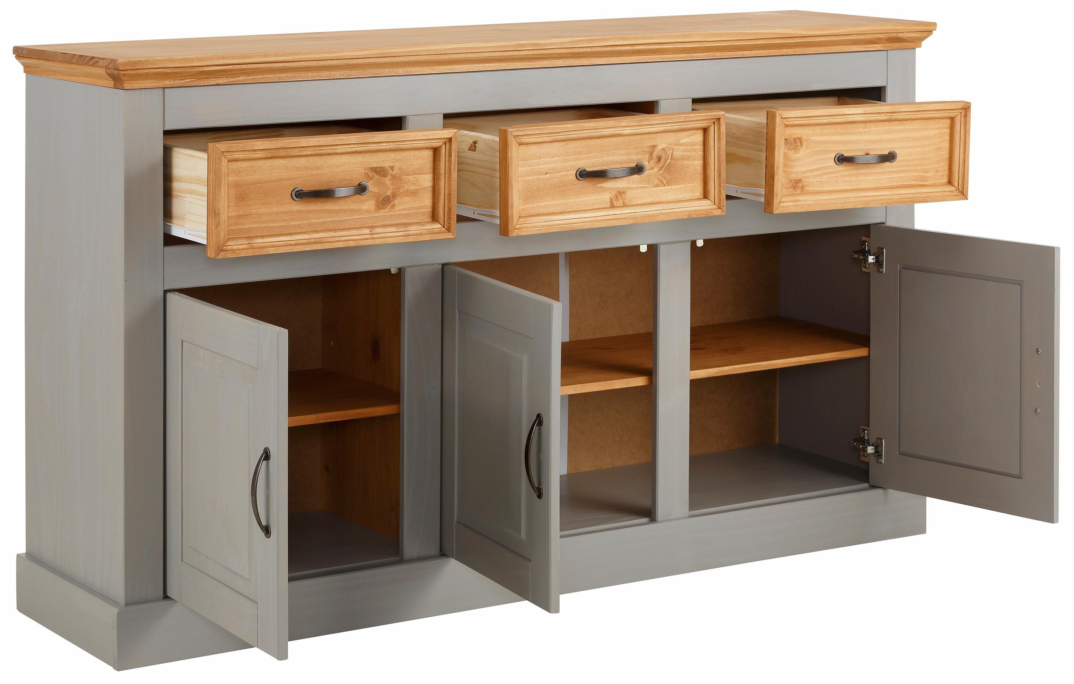 Home affaire Dressoir Selma Commode van massief grenenhout, breedte 145 cm