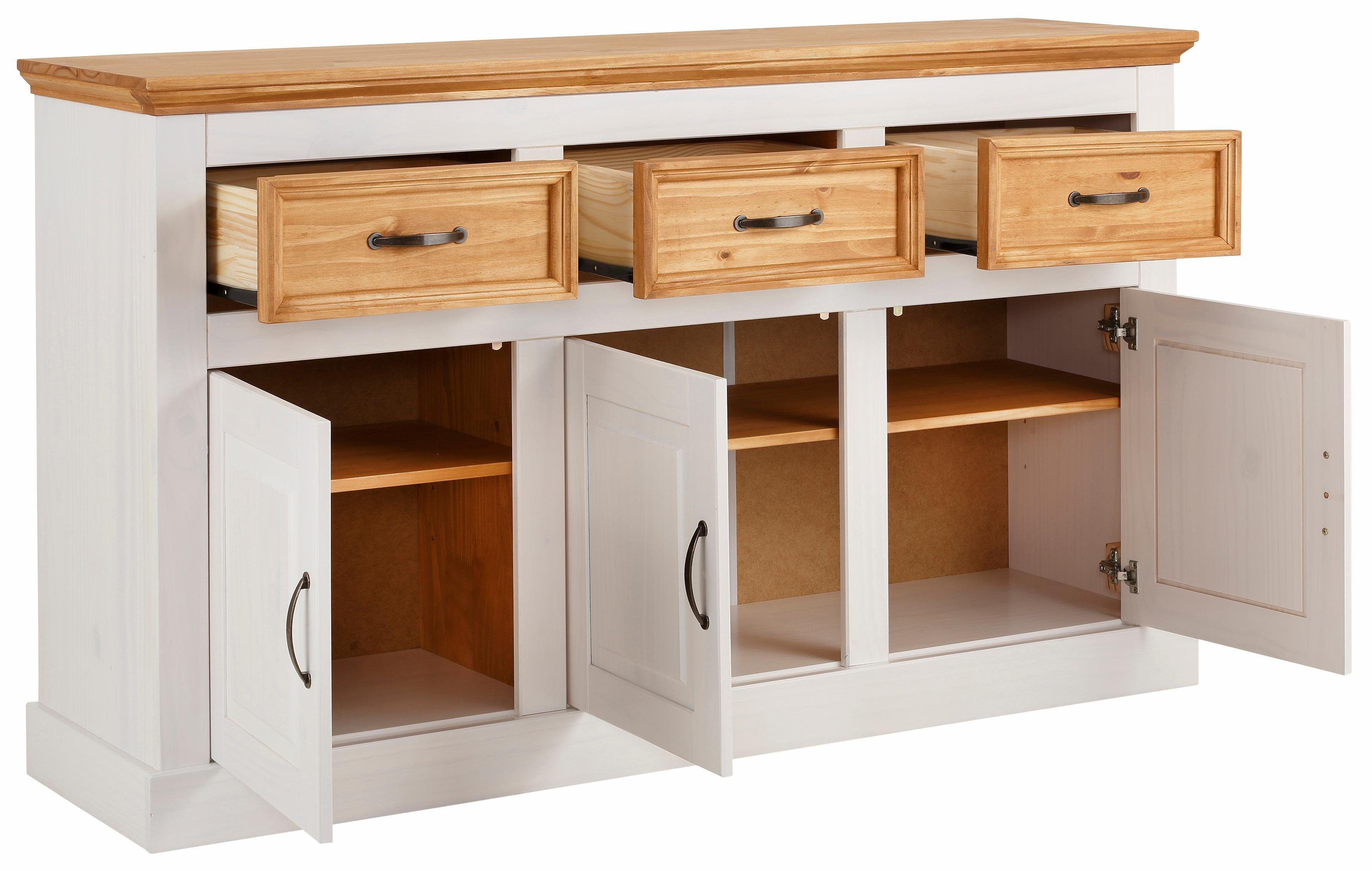 Home affaire Dressoir Selma Commode van massief grenenhout, breedte 145 cm