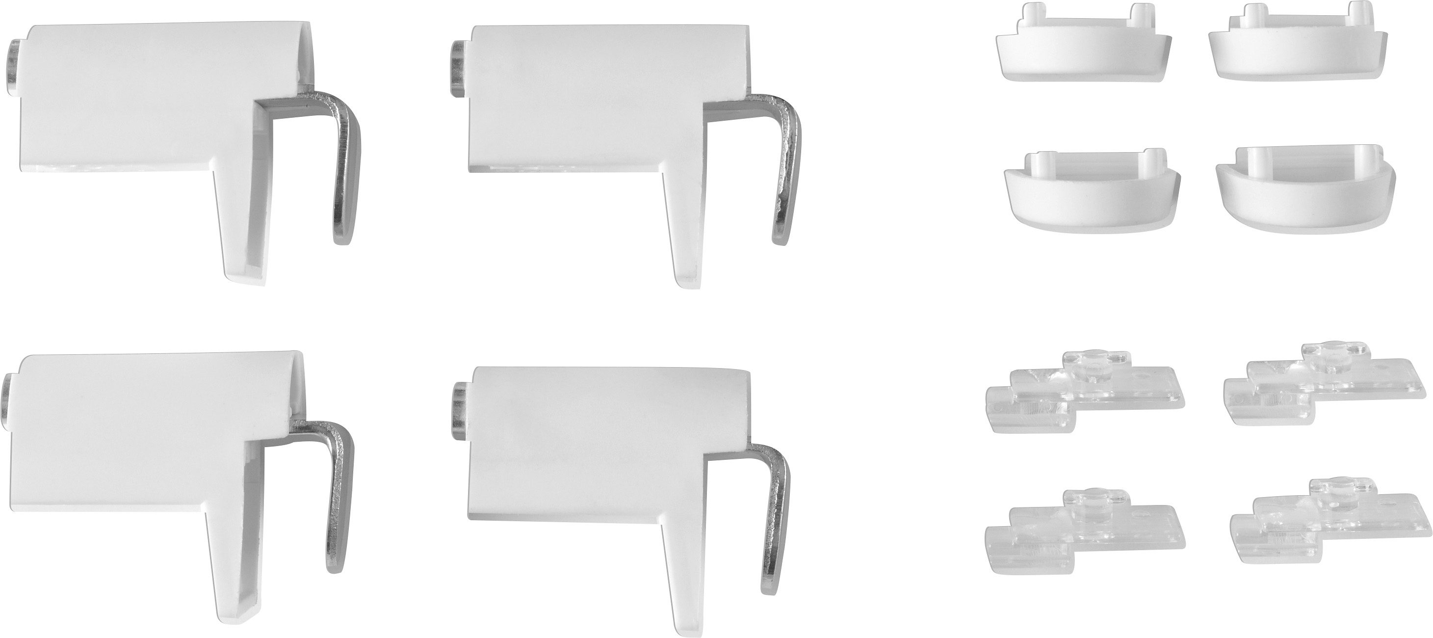 Good Life Klemhouder voor bescherming tegen inkijk Made in Germany (set, 4 stuks) toebehoren voor rol- & plisségordijnen maat L: 1,3-2,1 cm wit