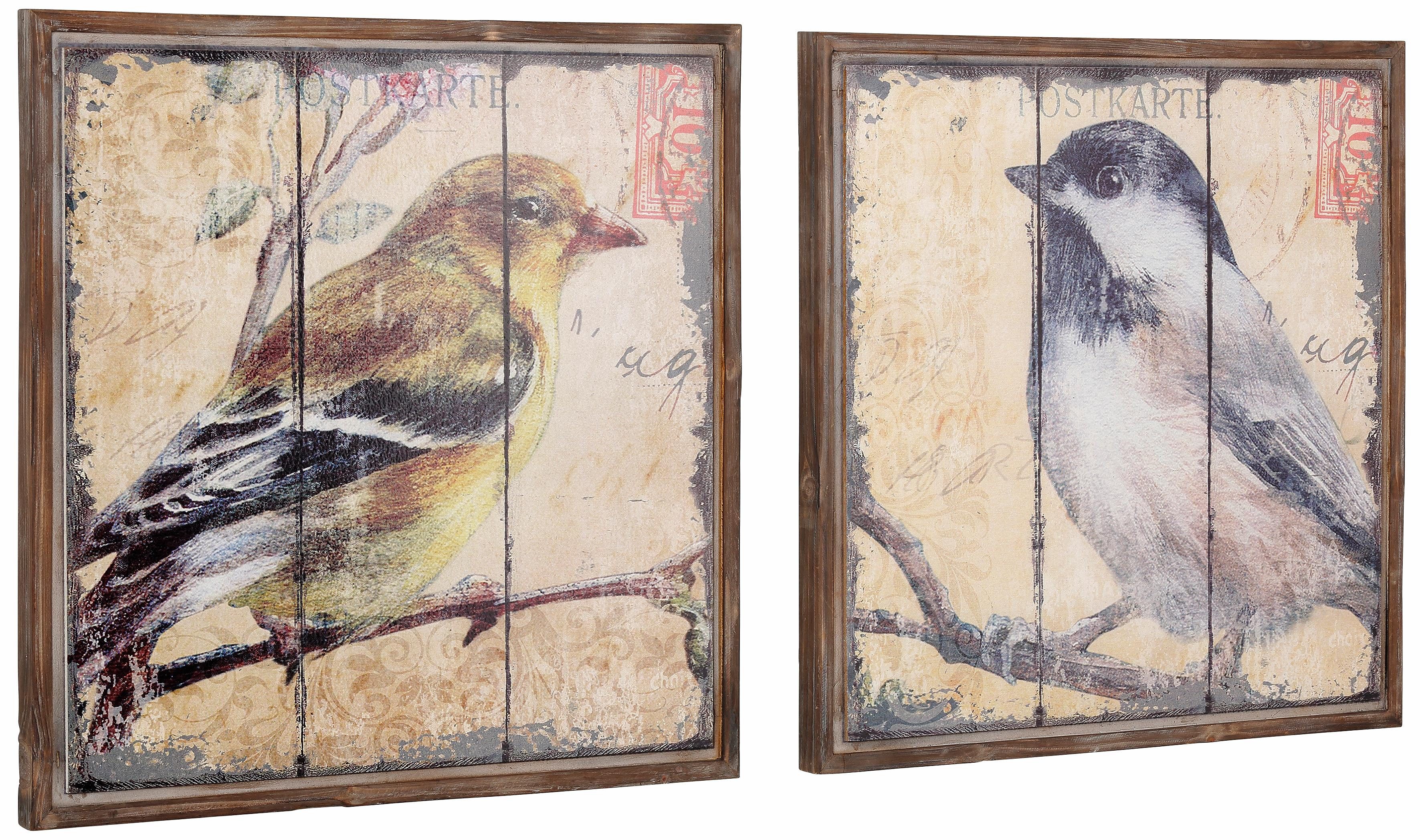 HOFMANN LIVING AND MORE Wanddecoratie Vogel Dierenmotief (set, 2 stuks) (set)