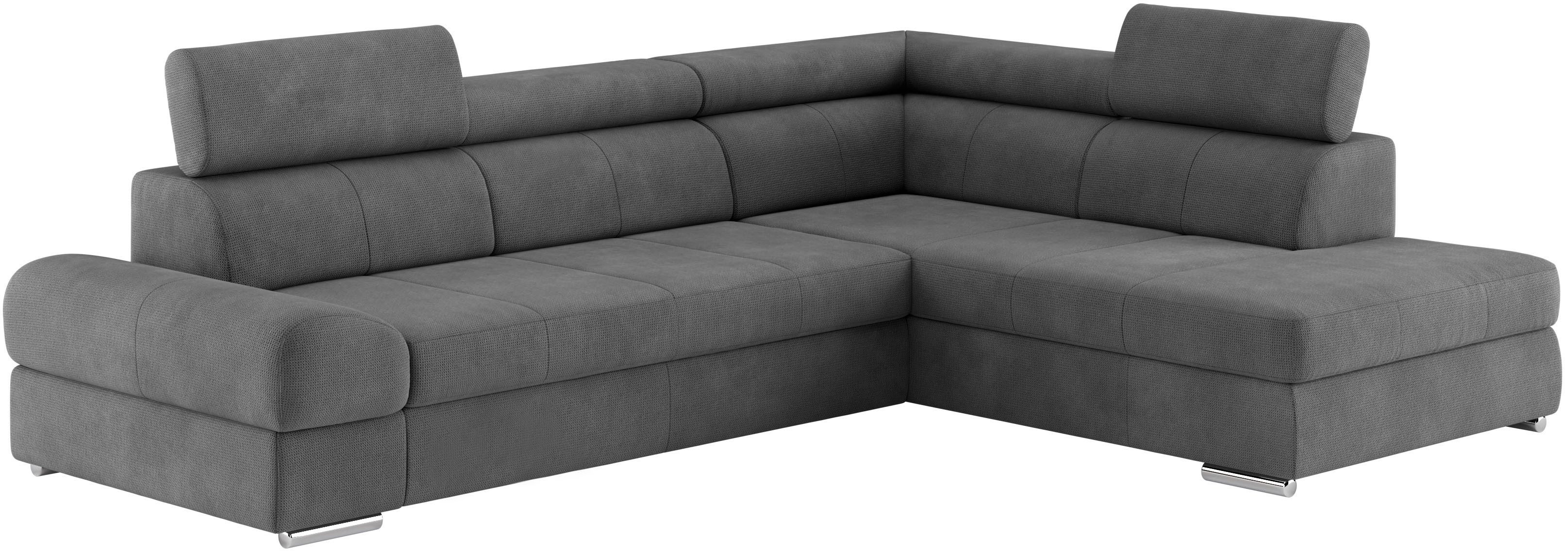 sit&more Hoekbank Broadway L-vorm met verstelbare hoofdsteunen, naar keuze met slaapfunctie