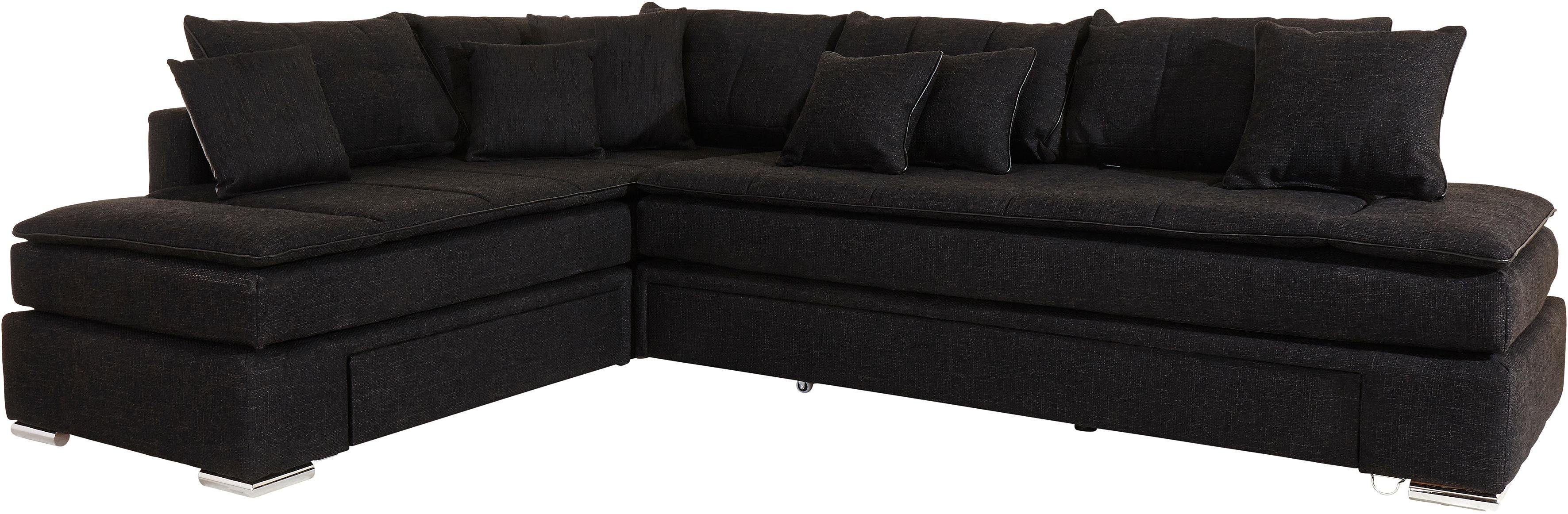 INOSIGN Hoekbank Boxspringbed Night & Day L-vorm met permanente slaapfunctie zonder armleuningen