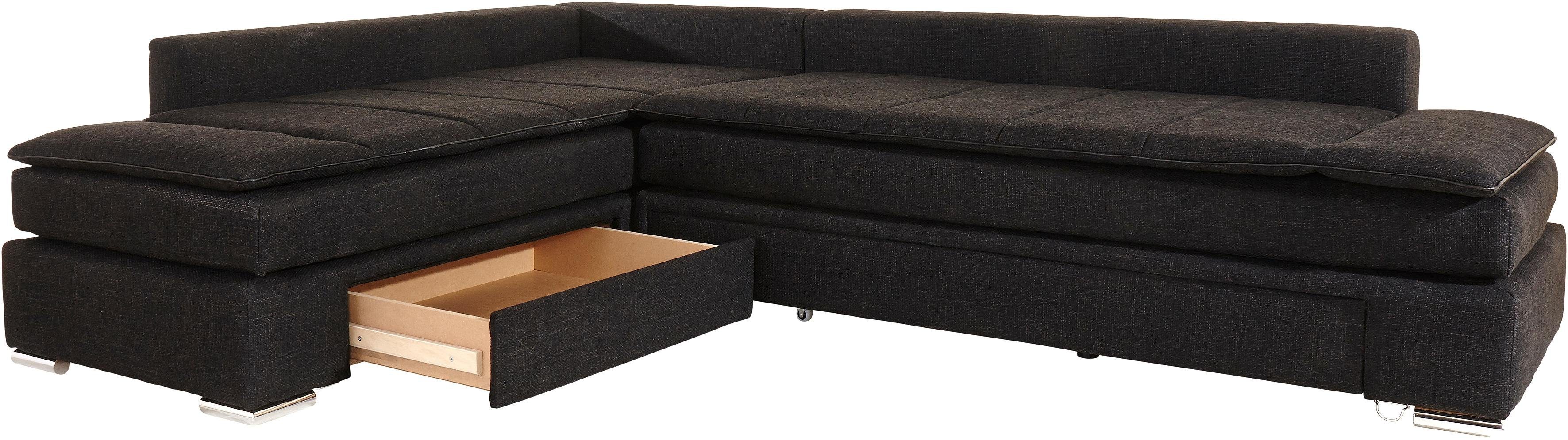 INOSIGN Hoekbank Boxspringbed Night & Day L-vorm met permanente slaapfunctie zonder armleuningen