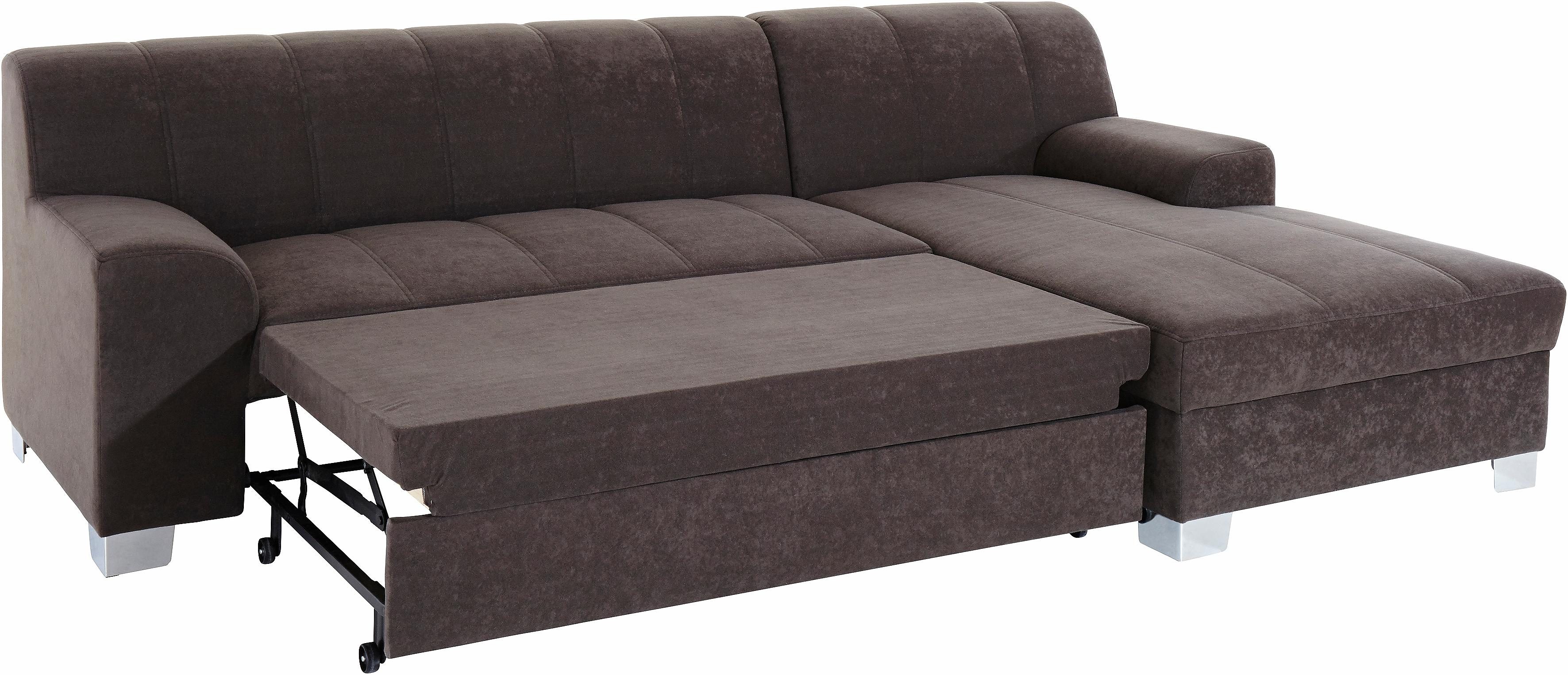 INOSIGN Hoekbank Turah incl. sierkussens, modern doorgestikt, ook in leer naar keuze met slaapfunctie, bedbank, bxdxh: 239x152x75 cm, l-model
