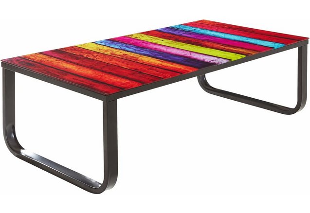 INOSIGN Salontafel met blad in regenboogdesign INOSIGN Salontafel met blad in regenboogdesign