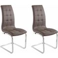 inosign vrijdragende stoel lola (2 of set van 4), bekleding in imitatieleer of fluweelstof, verchroomd metalen frame (set) bruin