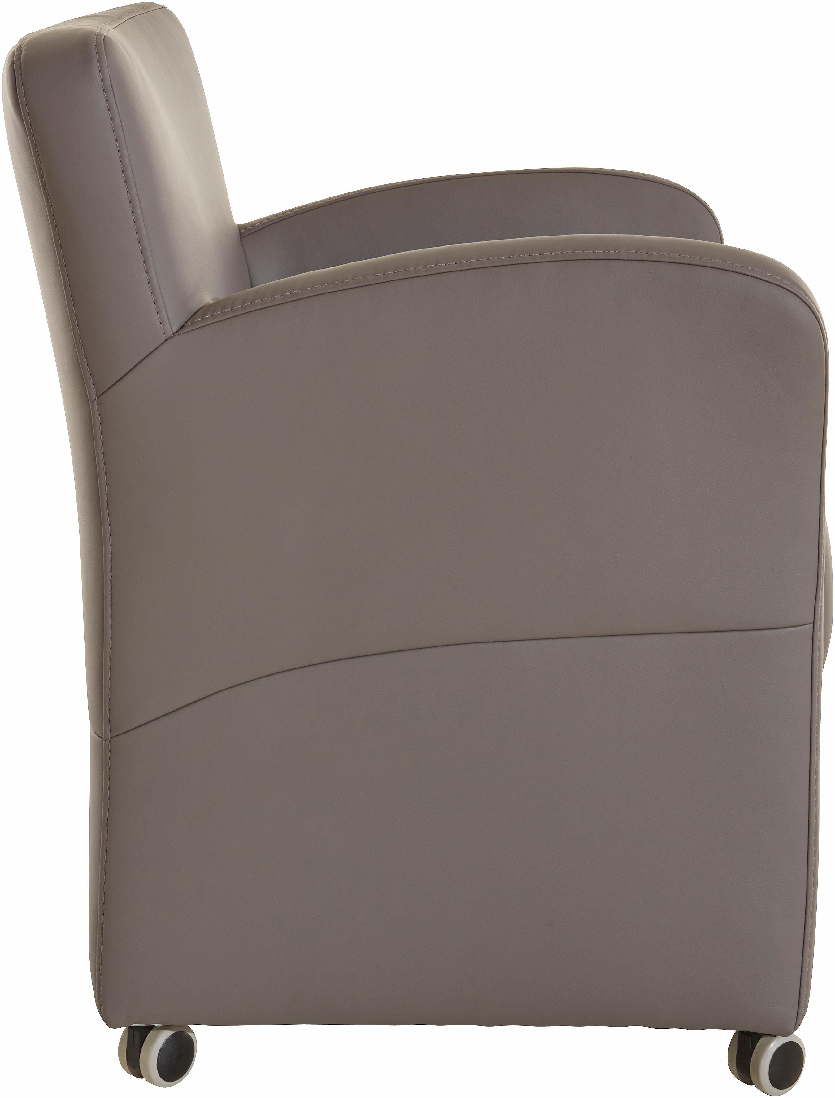 exxpo - sofa fashion Fauteuil Cortado, loungestoel op wielen, smalle armleuningen, comfortabel