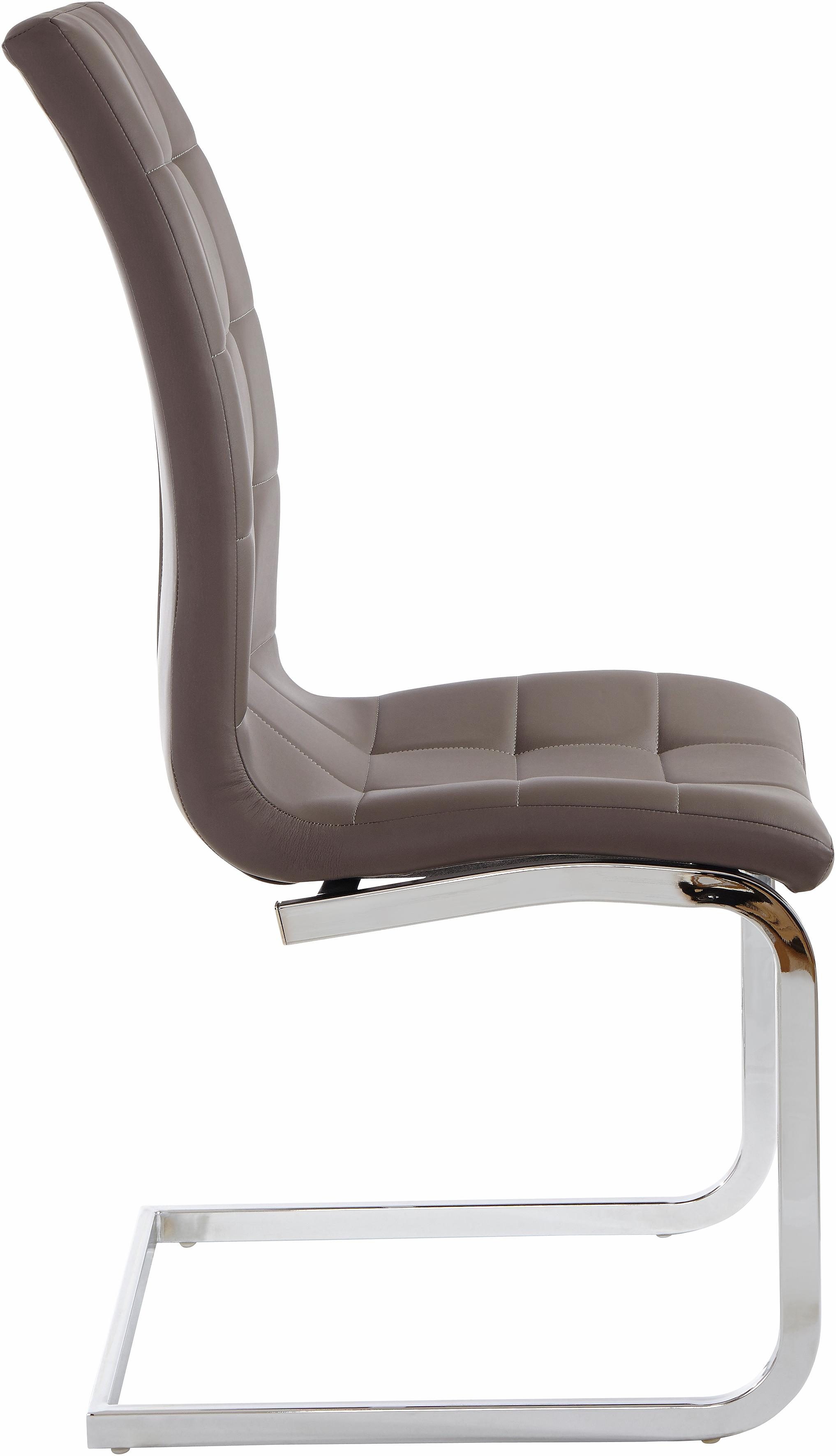 INOSIGN Vrijdragende stoel Lola set van 2 of 4, bekleding van imitatieleer of fluweelstof, chroom metalen frame (set)