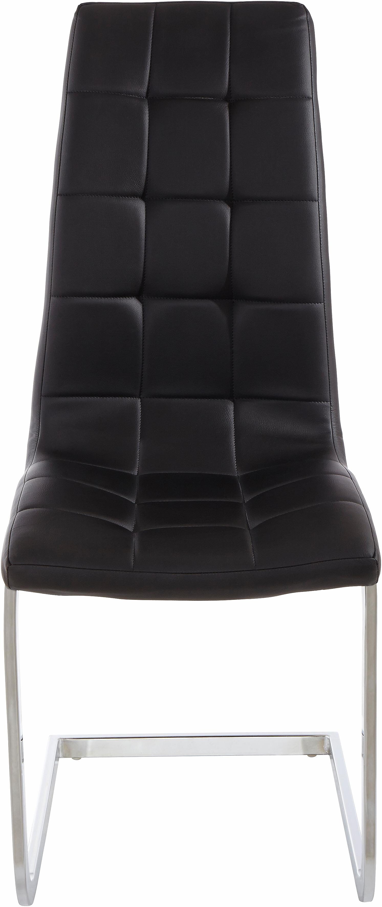 INOSIGN Vrijdragende stoel Lola set van 2 of 4, bekleding van imitatieleer of fluweelstof, chroom metalen frame (set)