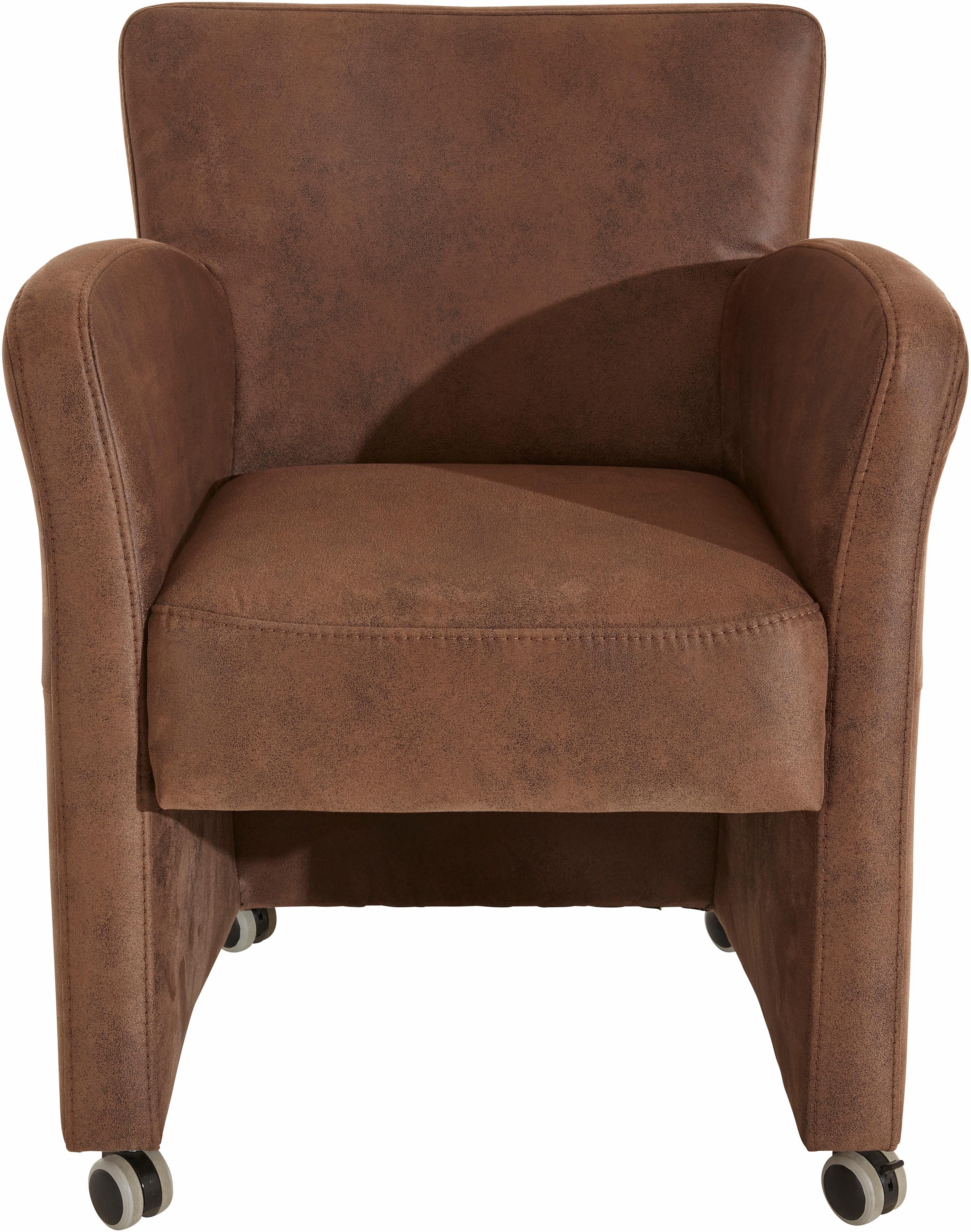 exxpo - sofa fashion Fauteuil Cortado, loungestoel op wielen, smalle armleuningen, comfortabel