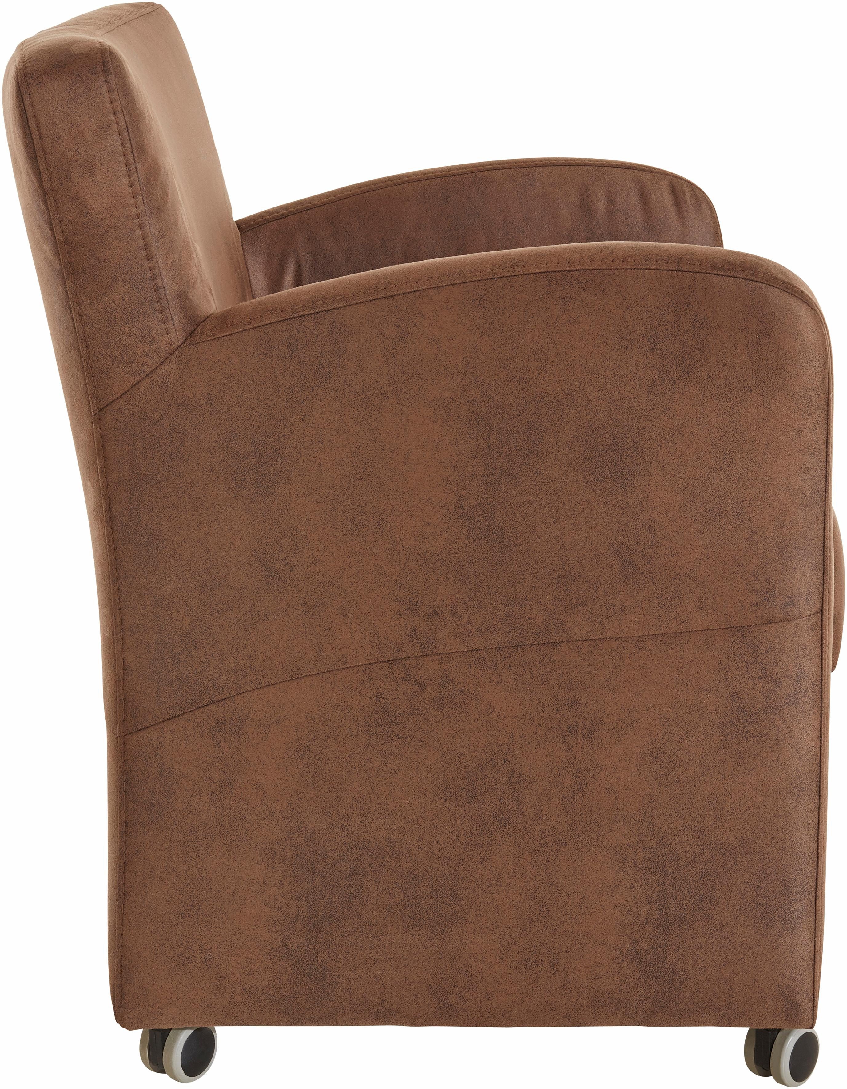 exxpo - sofa fashion Fauteuil Cortado, loungestoel op wielen, smalle armleuningen, comfortabel