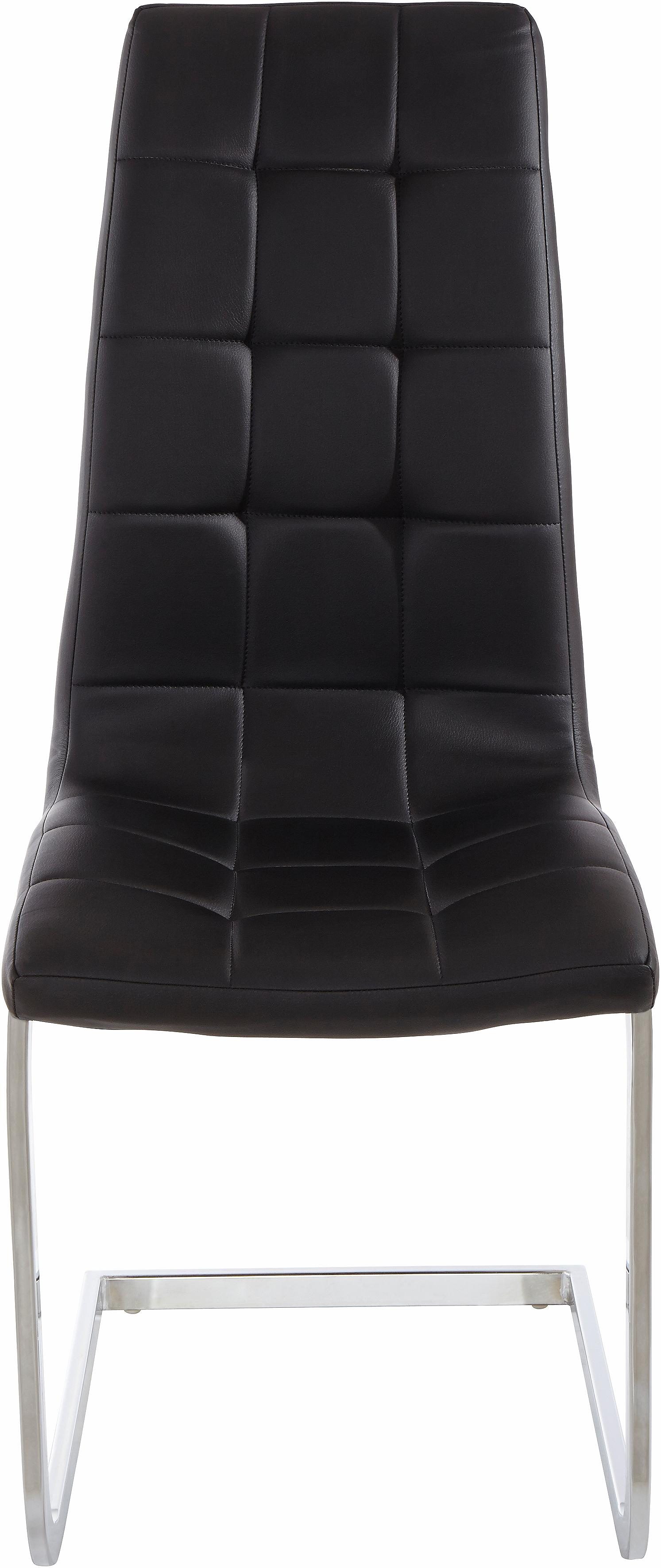 INOSIGN Vrijdragende stoel Lola set van 2 of 4, bekleding van imitatieleer of fluweelstof, chroom metalen frame (set)