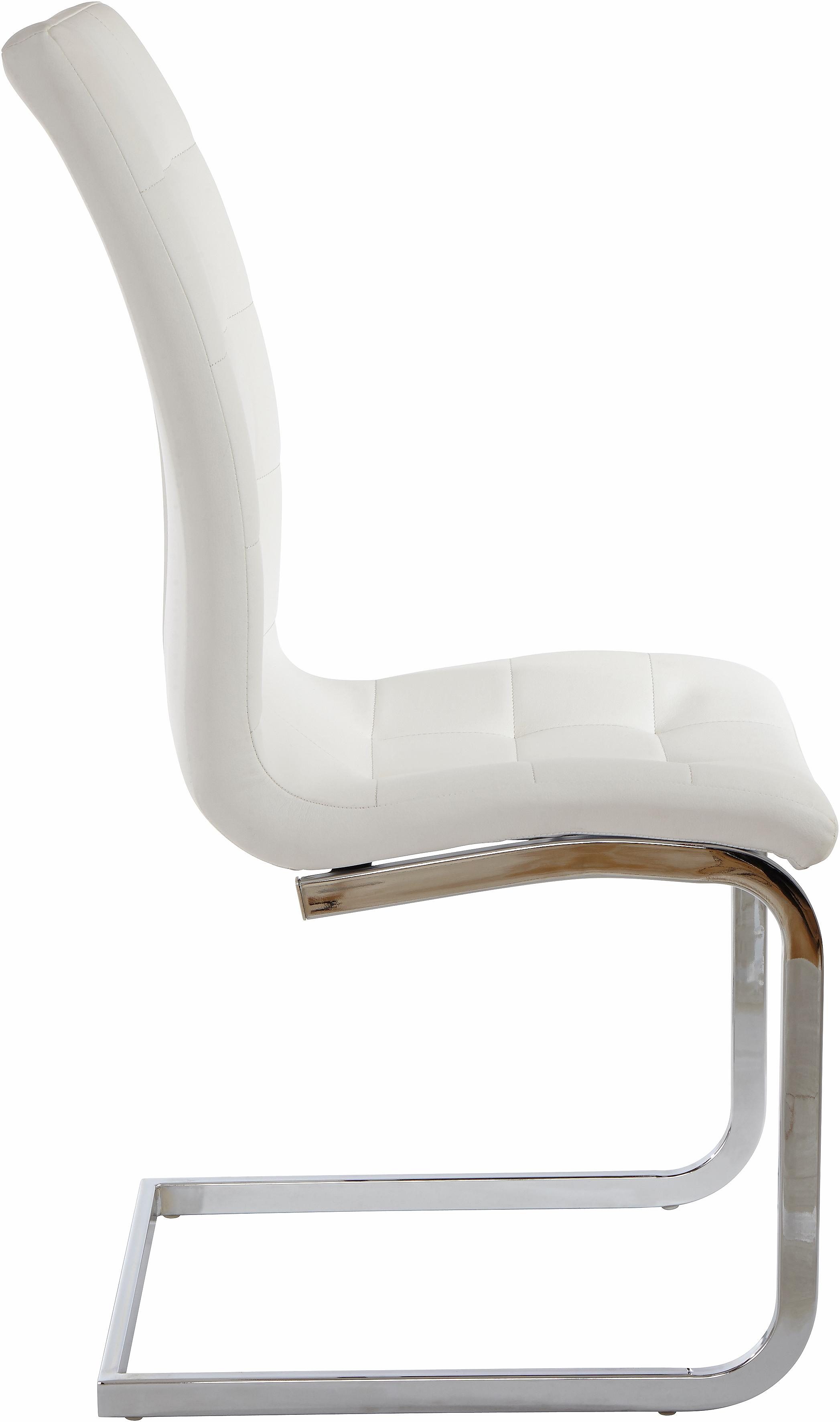 INOSIGN Vrijdragende stoel Lola set van 2 of 4, bekleding van imitatieleer of fluweelstof, chroom metalen frame (set)