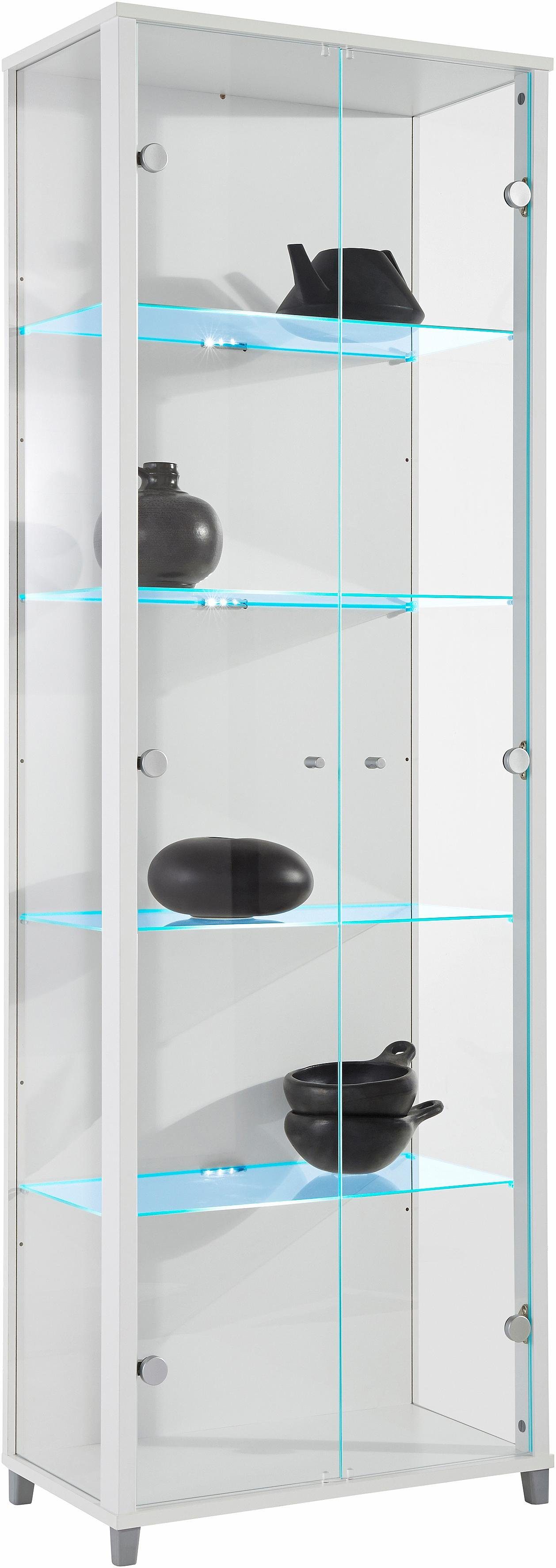 fif möbel Vitrinekast OPTIMA Staande vitrine/glasvitrine met 2 glazen deuren, perfect voor verzamelaars, verzamelvitrine