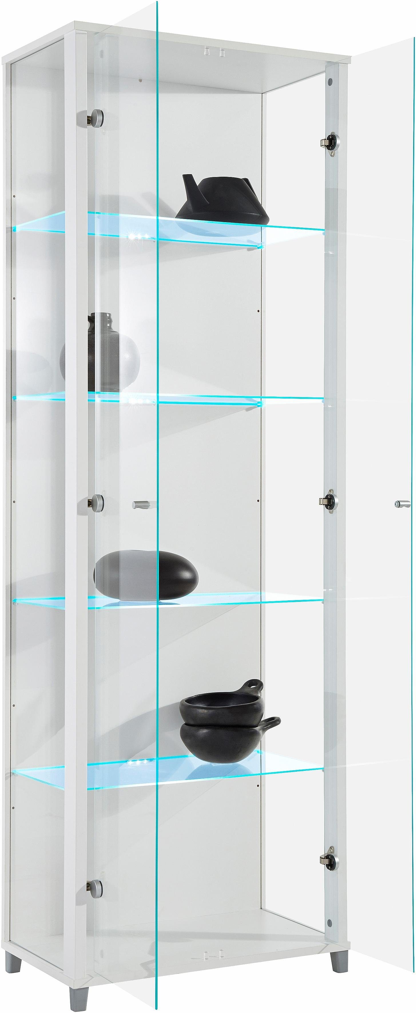 fif möbel Vitrinekast OPTIMA Staande vitrine/glasvitrine met 2 glazen deuren, perfect voor verzamelaars, verzamelvitrine