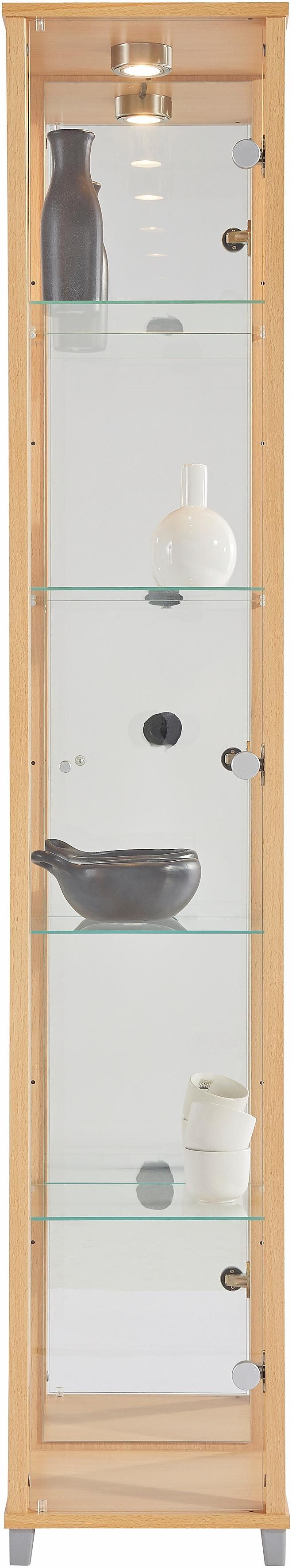 fif möbel Vitrinekast OPTIMA Staande vitrine/Glasvitrine 1x Glazen deur, perfect voor verzamelaars, verzamelvitrine vitrinekasten beige