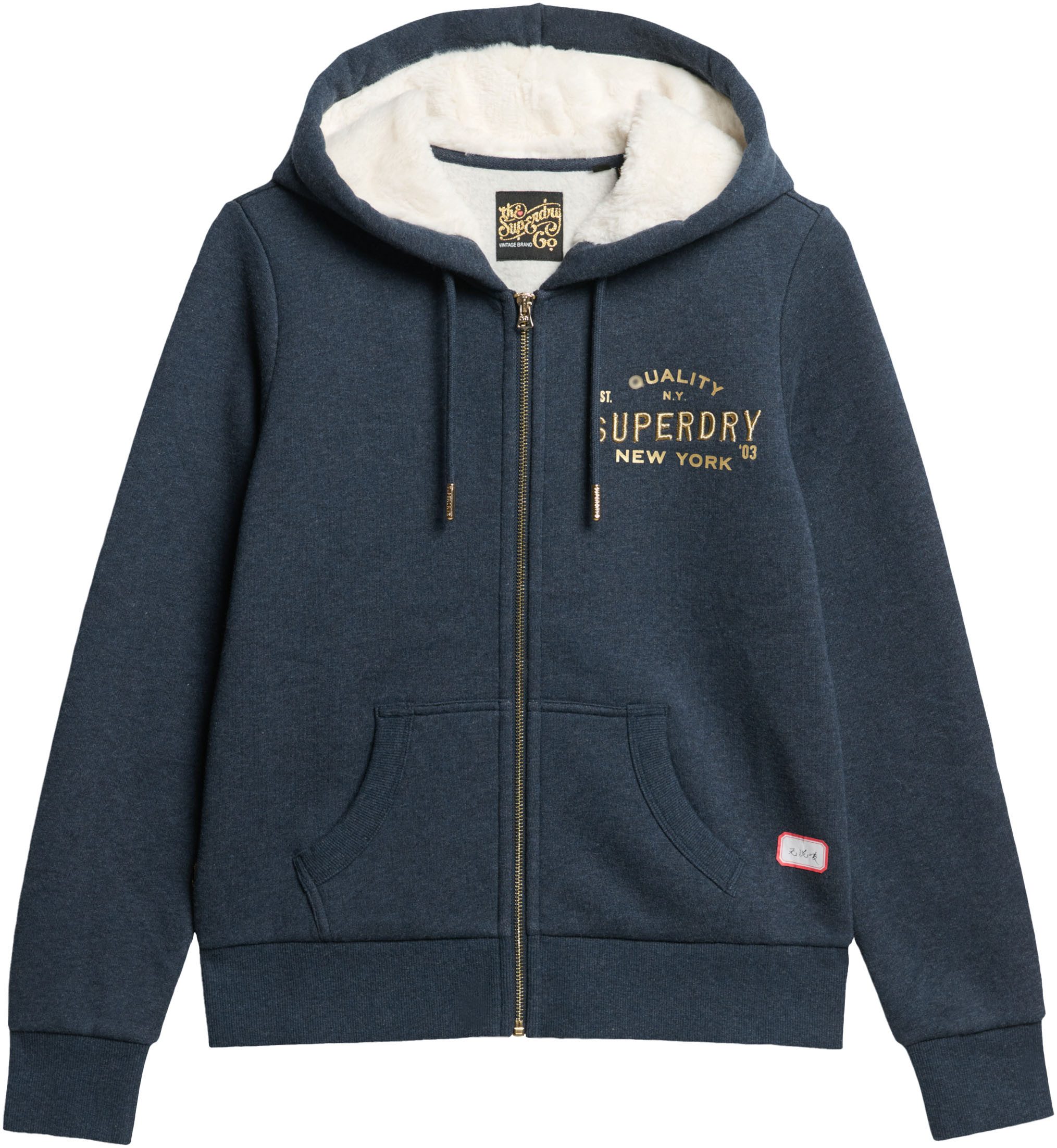 Superdry Sweatvest SU-Luxe Metallic Logo Ziphood