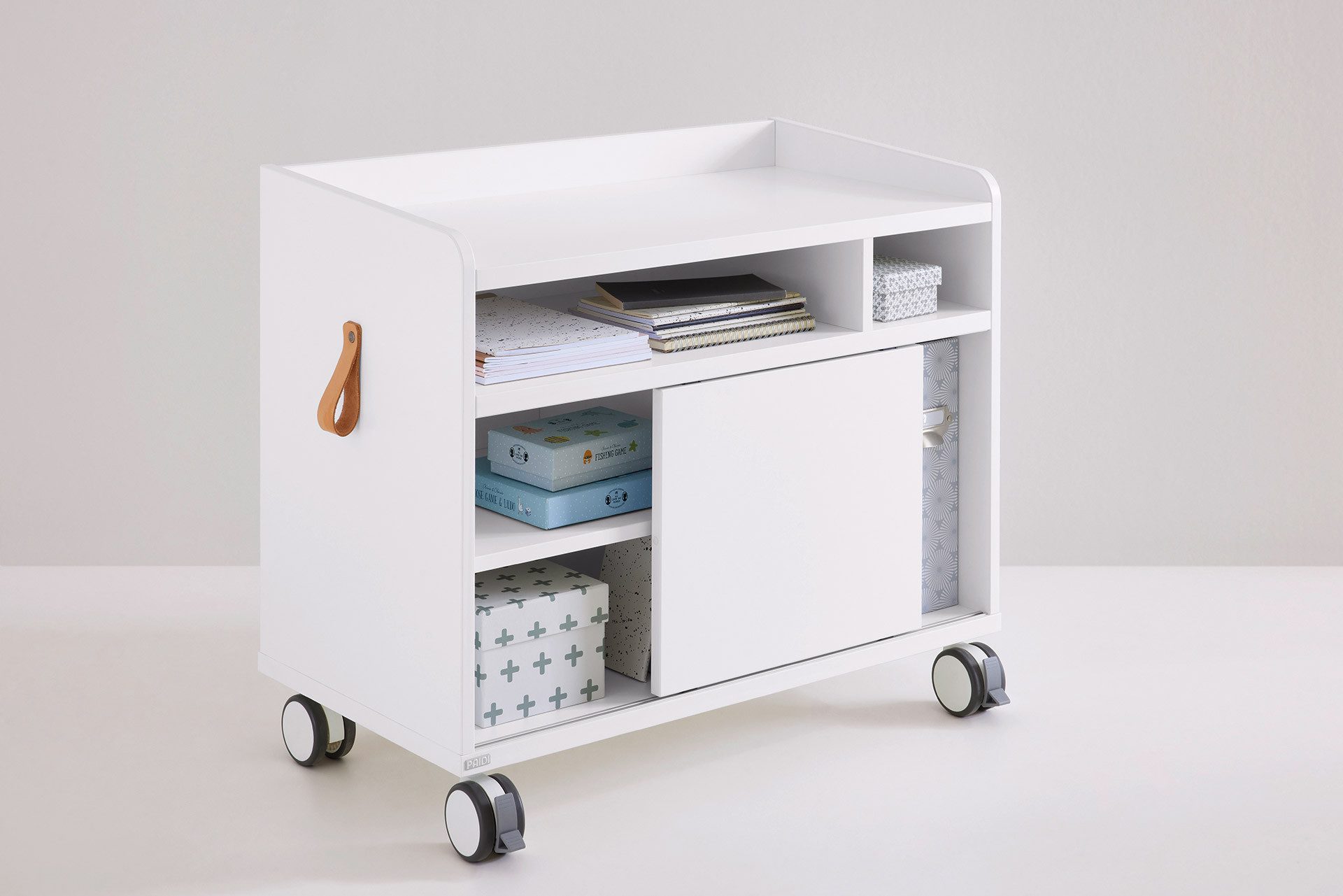 PAIDI Kinderwelten Container Rollcaddy S met schuifdeur en 2 vergrendelbare wielen