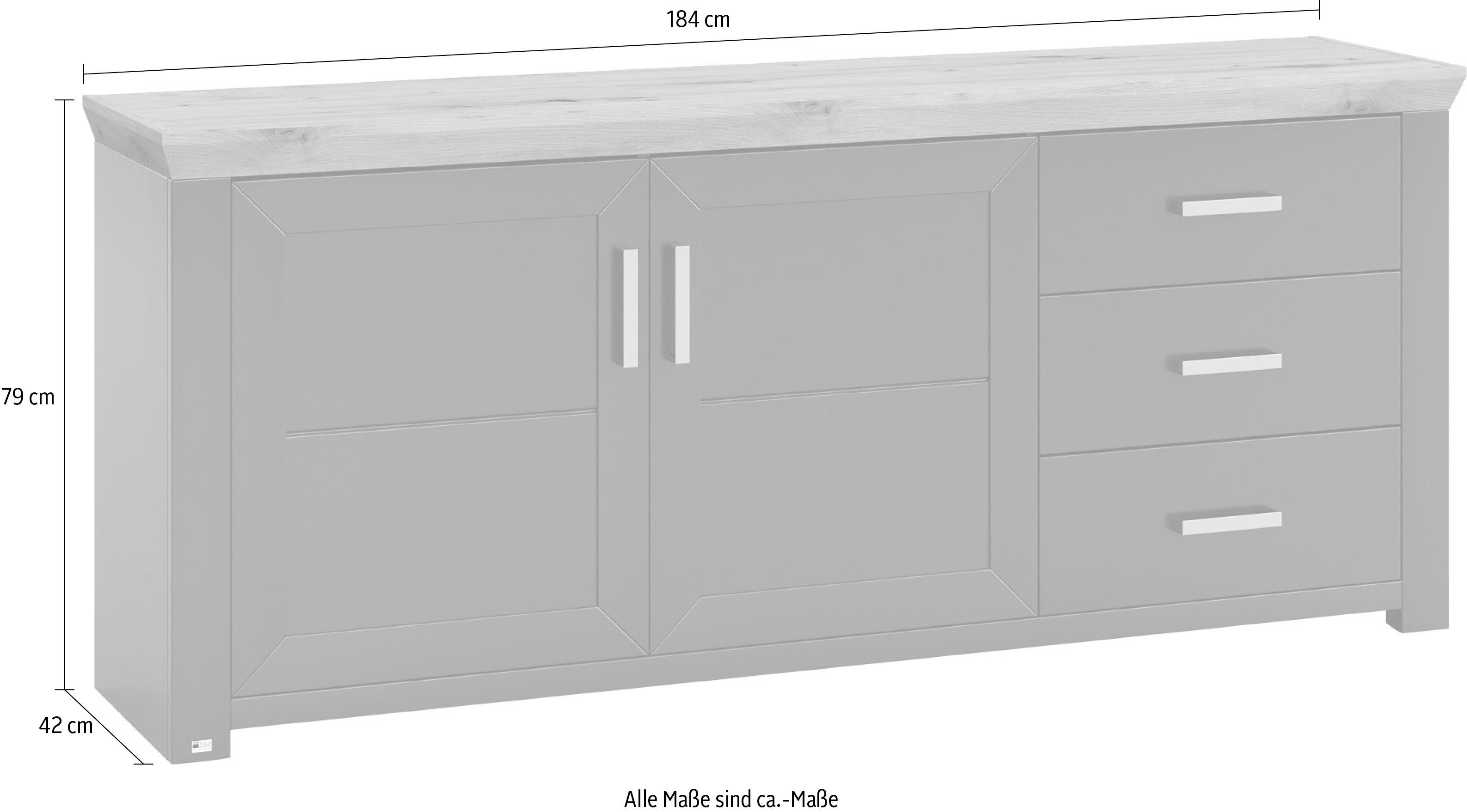 set one by Musterring Dressoir York Type 51, met veel opbergruimte, handvat zilverkleur, B 184 x H 79 cm
