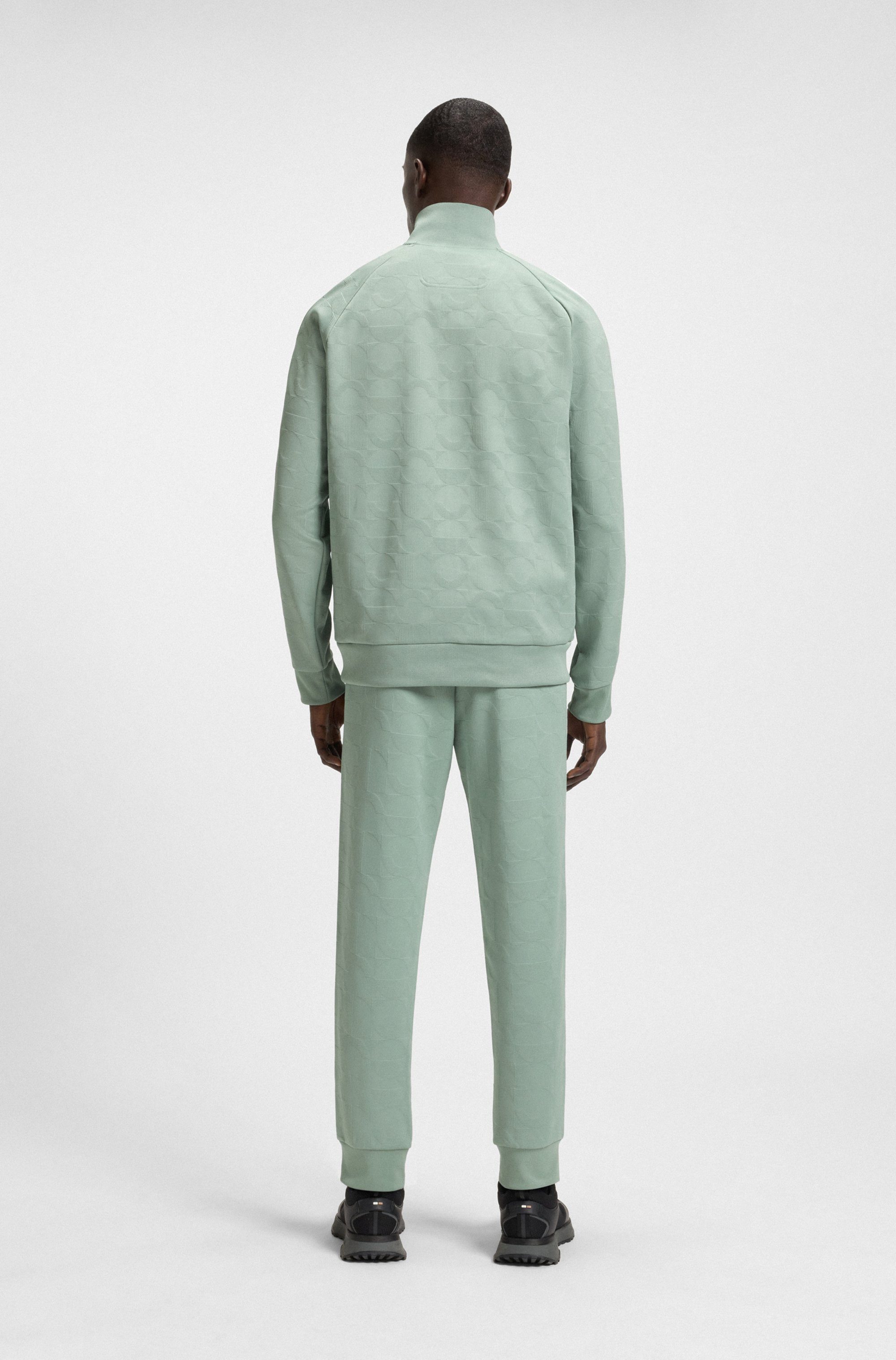BOSS GREEN Sweatvest Skarley Strip met een subtiel patroon