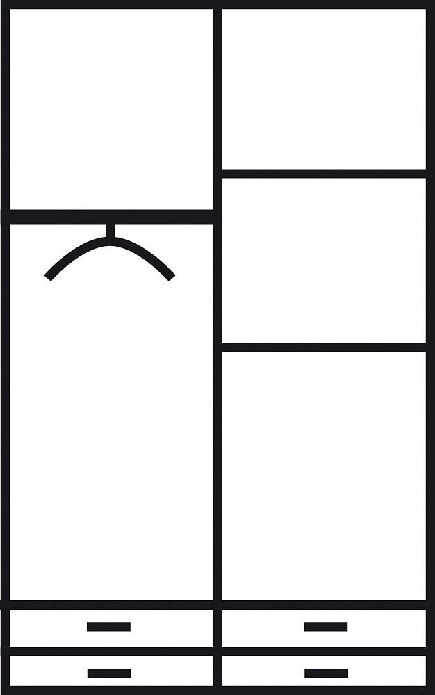priess Kledingkast Kast garderobe waskast Barcelona in 5 breedtes veel opbergruimte, ruime lades, met spiegel, made in germany