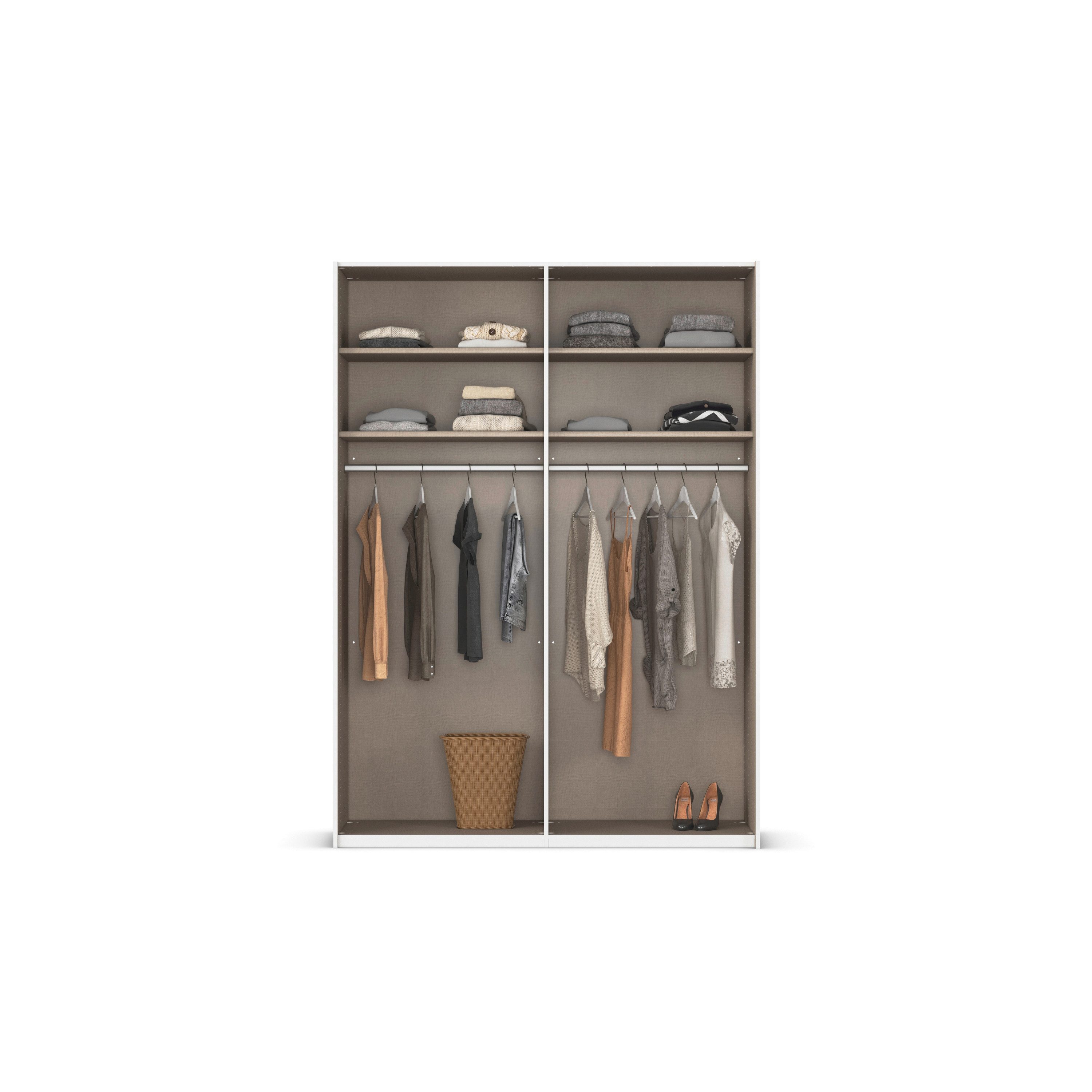 rauch Schuifdeurkast Kledingkast Kast Garderobe Slaapkamerkast EVELYN in elegante stijl met spiegel 5 breedtes veel opbergruimte made in germany