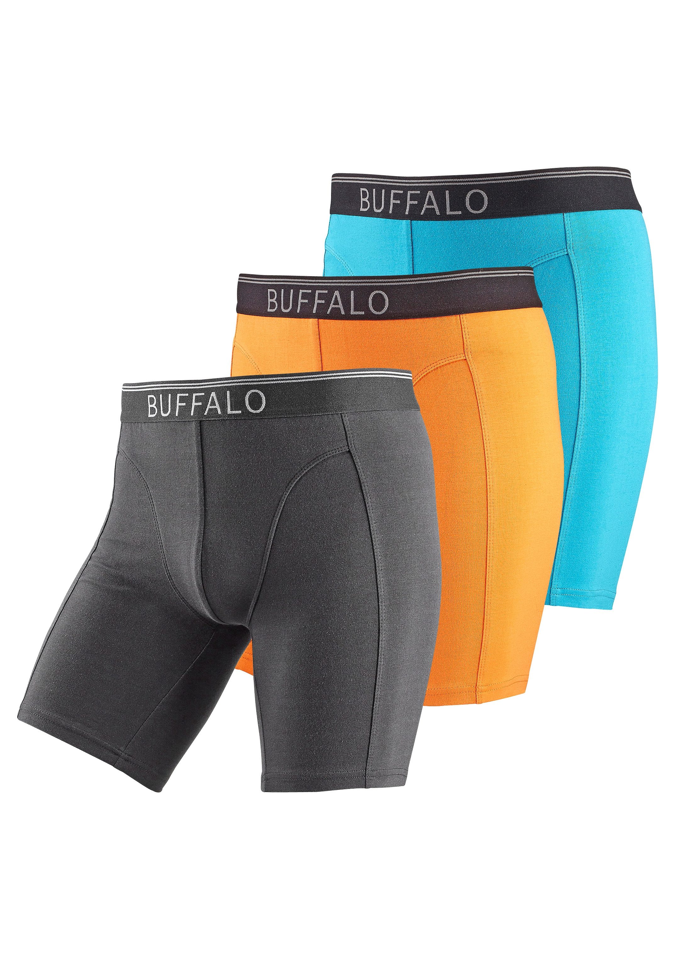Buffalo Lange boxershort Boxershorts voor heren in een lang model ook ideaal voor sport en trekking (set, 3 stuks)