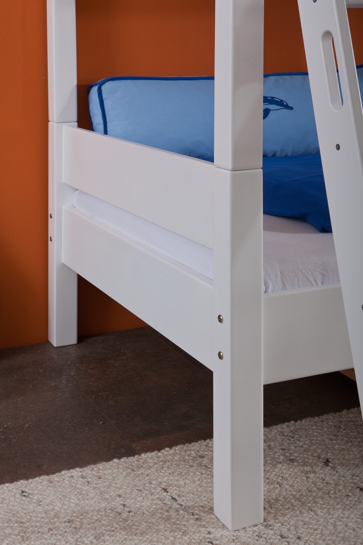 Relita Stapelbed Stefan incl. oprolbaar lattenbodem, met ladder en valbeveiliging, textiel set, beuken