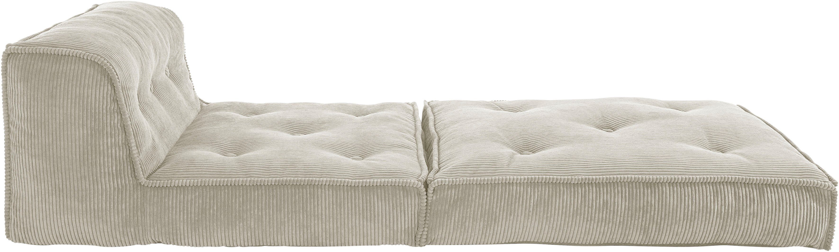 INOSIGN Fauteuil Pia Loungestoel van corduroy, in 2 maten, poef-functie.