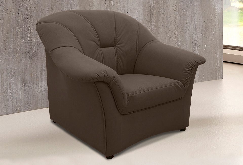 DOMO collection Fauteuil Papenburg in vele kleuren fauteuils maat Luxe-microvezel bruin