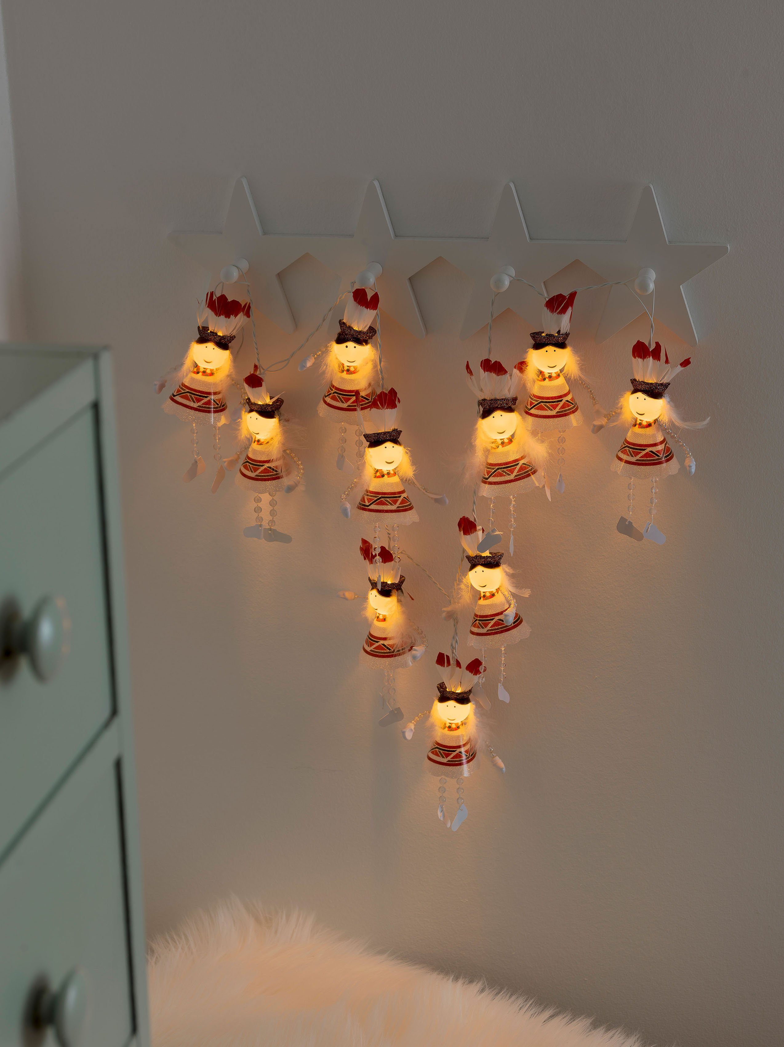 KONSTSMIDE Led-lichtsnoer Led decoratief lichtsnoer, met aan-uitschakelaar, 10 warmwitte dioden (1 stuk) led lichtsnoeren multicolor